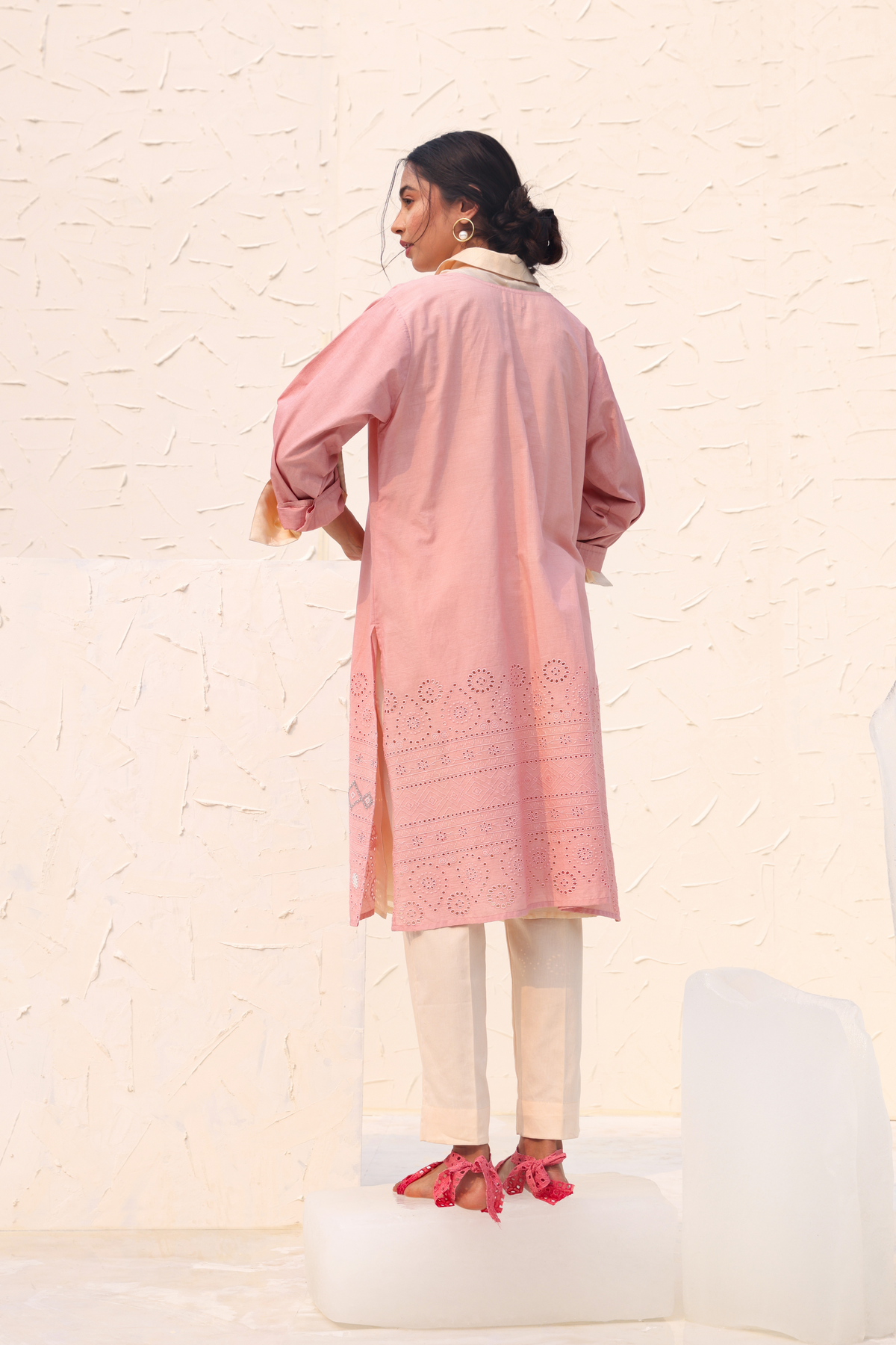 Dahlia Pink Embroidered Kurta