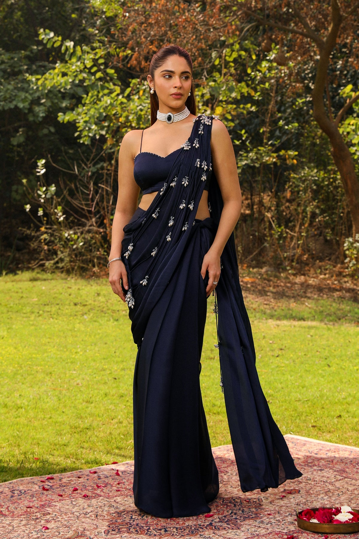 Mishri Navy Blue Drape Saree