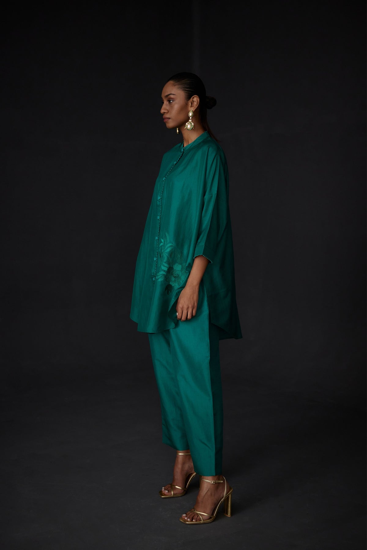 Green Short Tunic Set