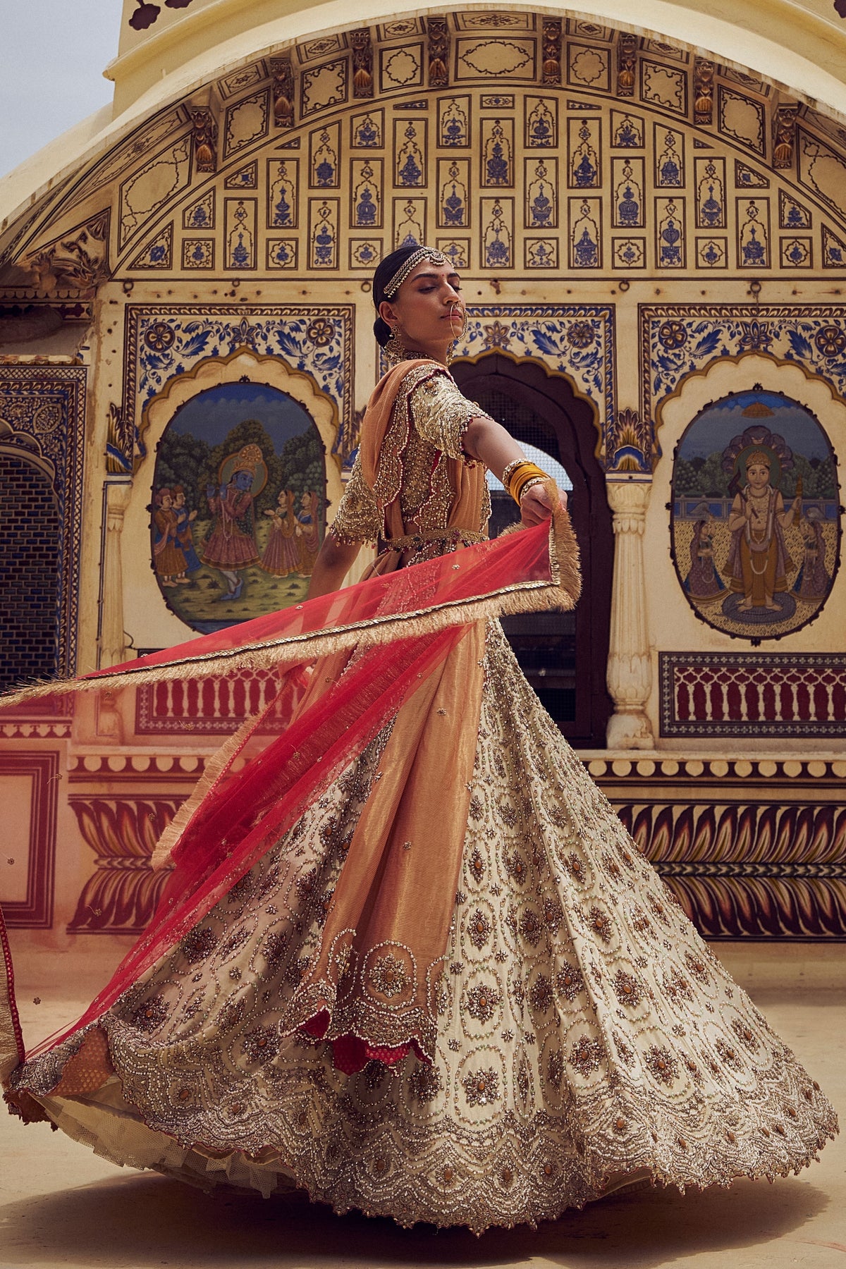 Gold Embroidered Lehenga Choli Set