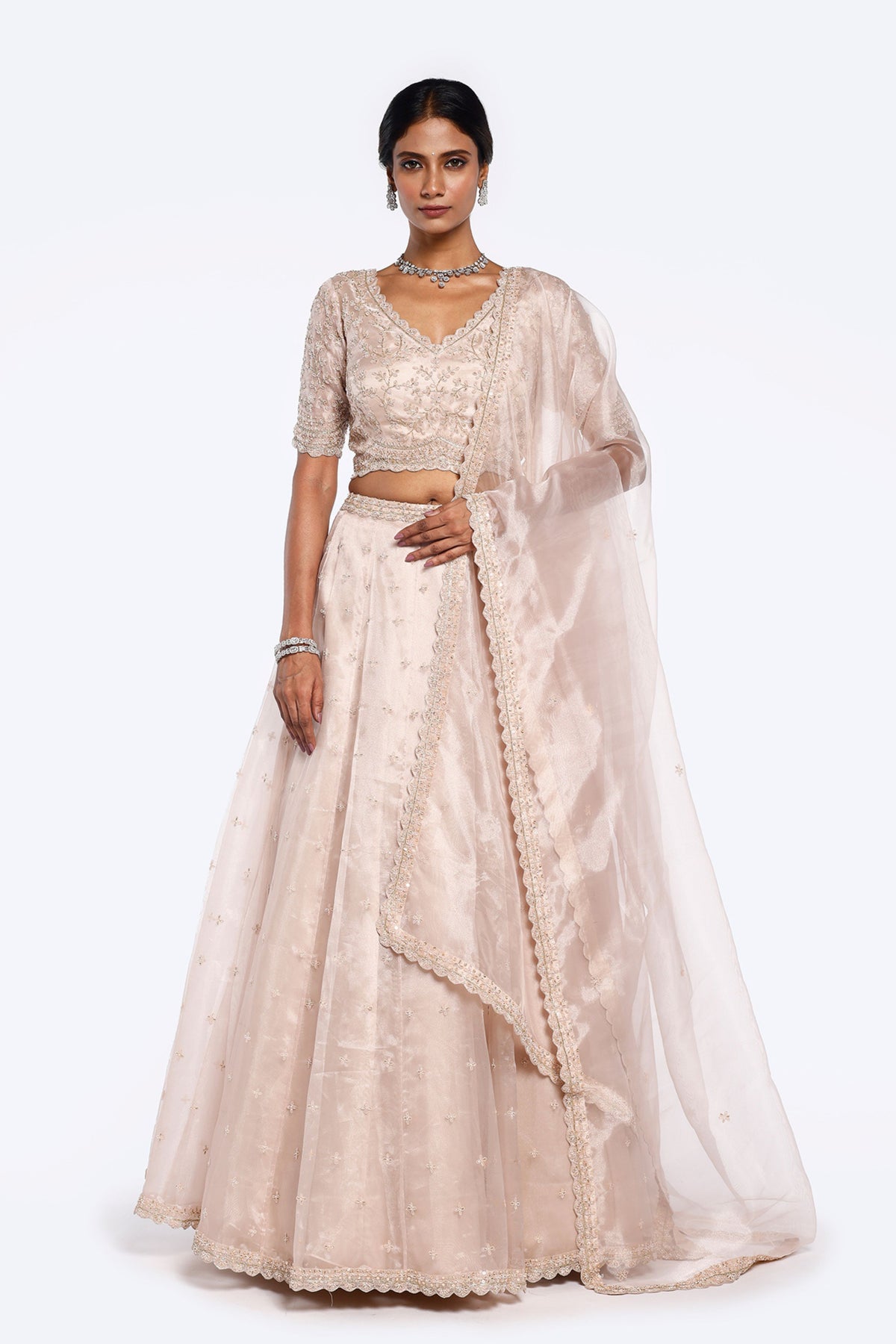 Organza Zari Lehenga Set