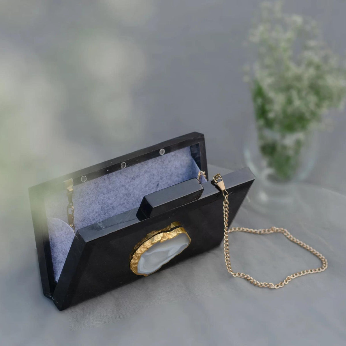 The Black Baroque Rectangular Clutch