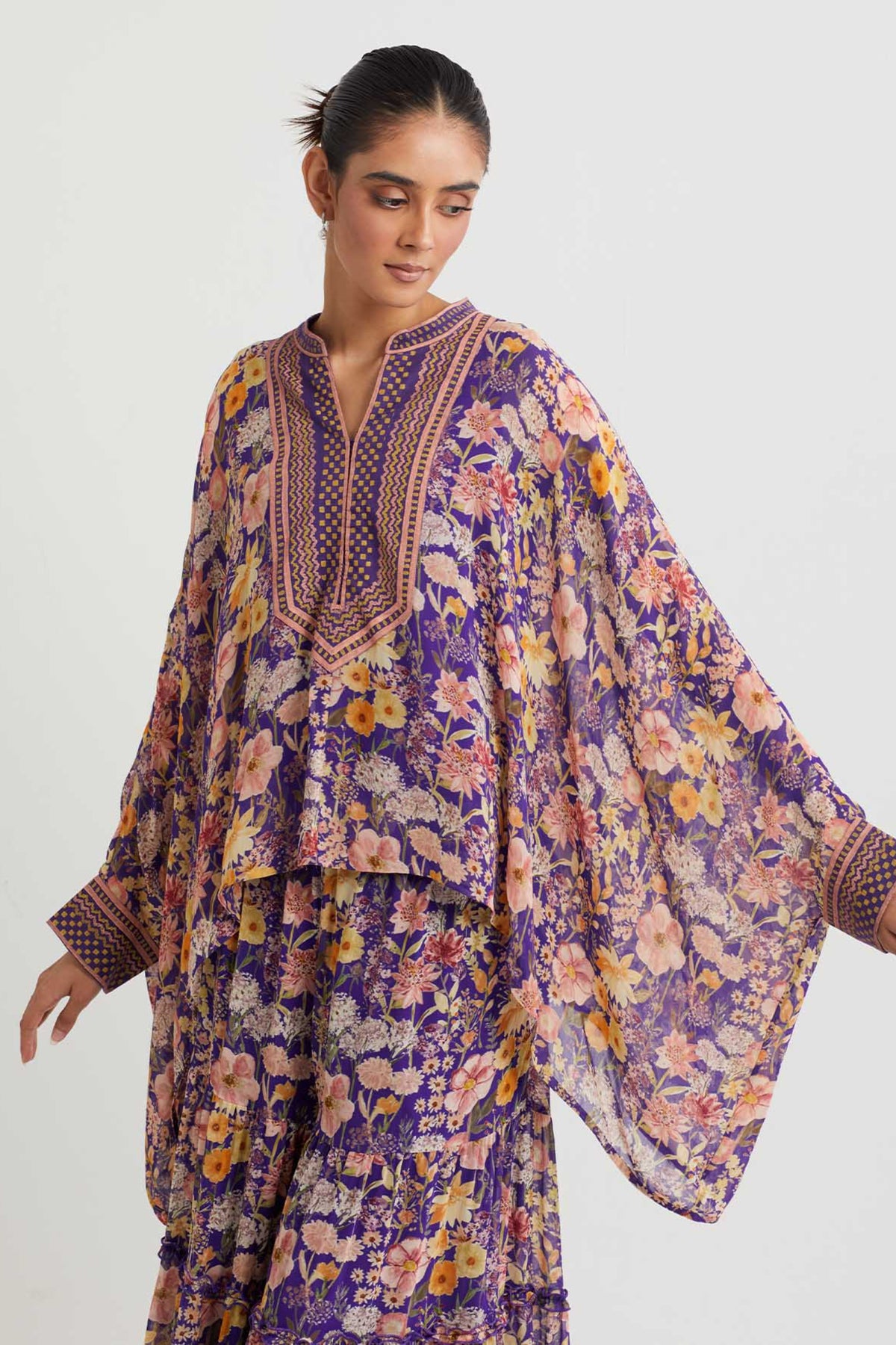 Printed Purple Sharara Set