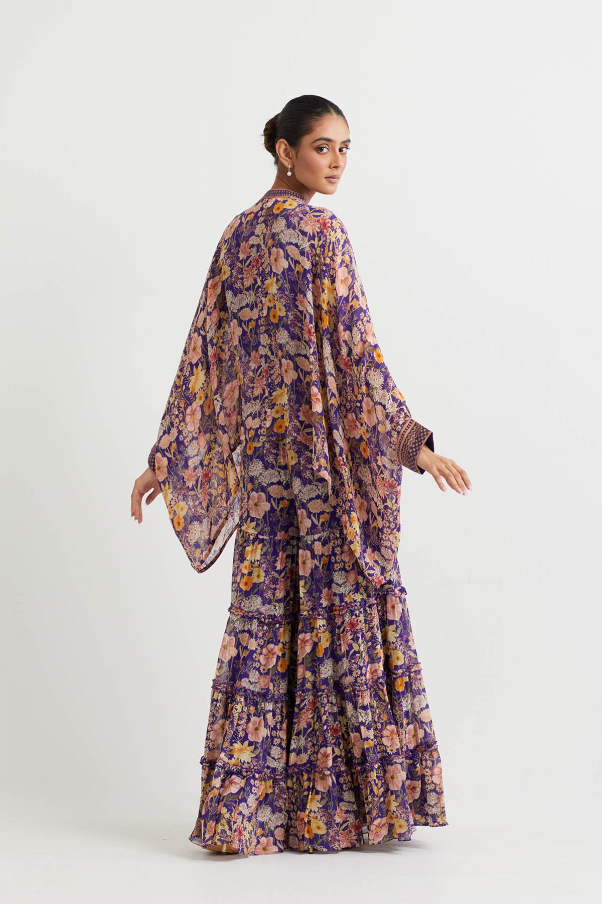 Printed Purple Sharara Set