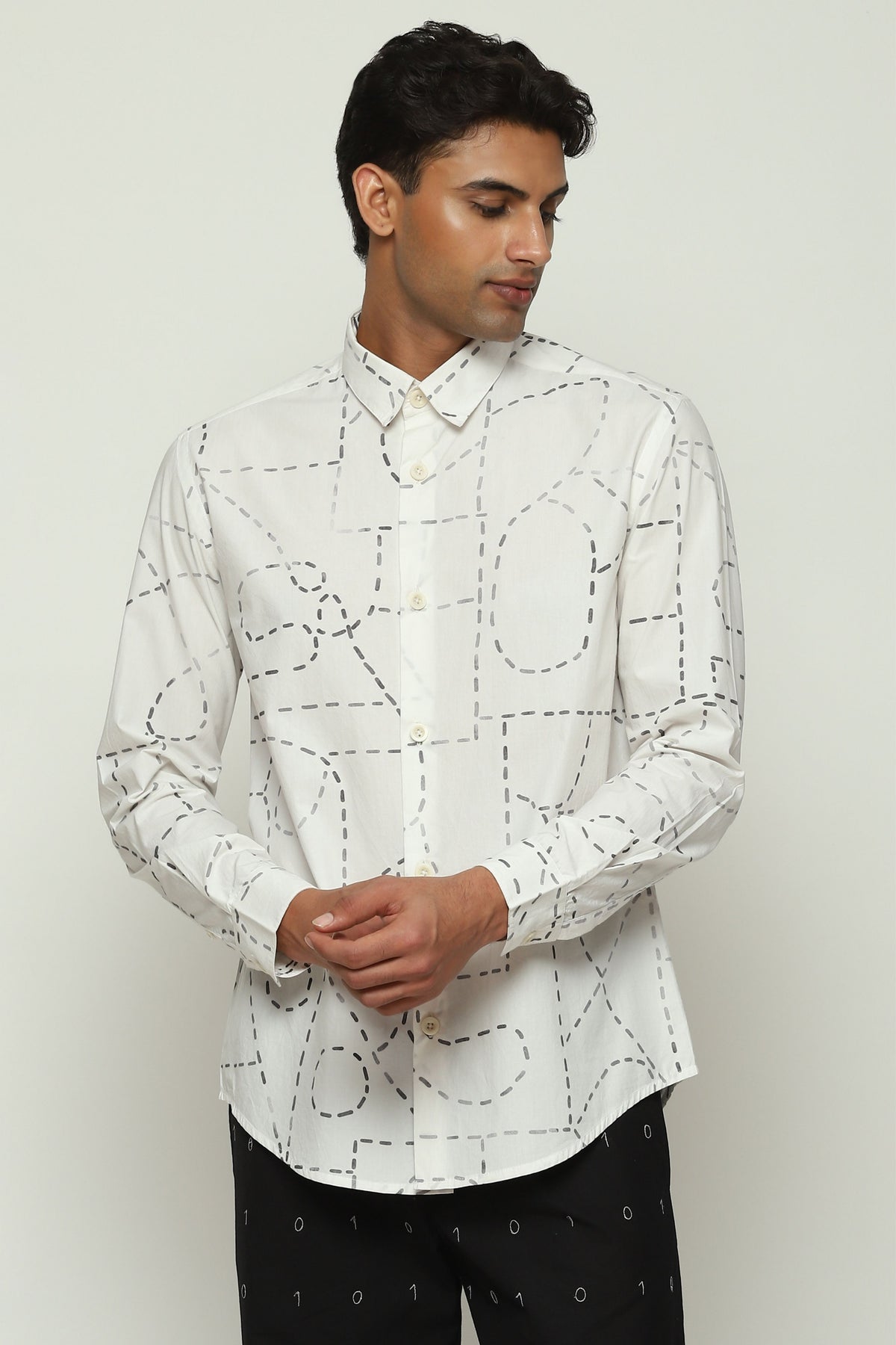 Kantha Printed Calligraphy Shirt