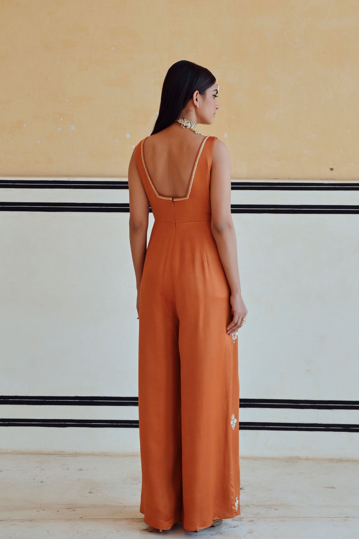 Copper Embroidered Jumpsuit