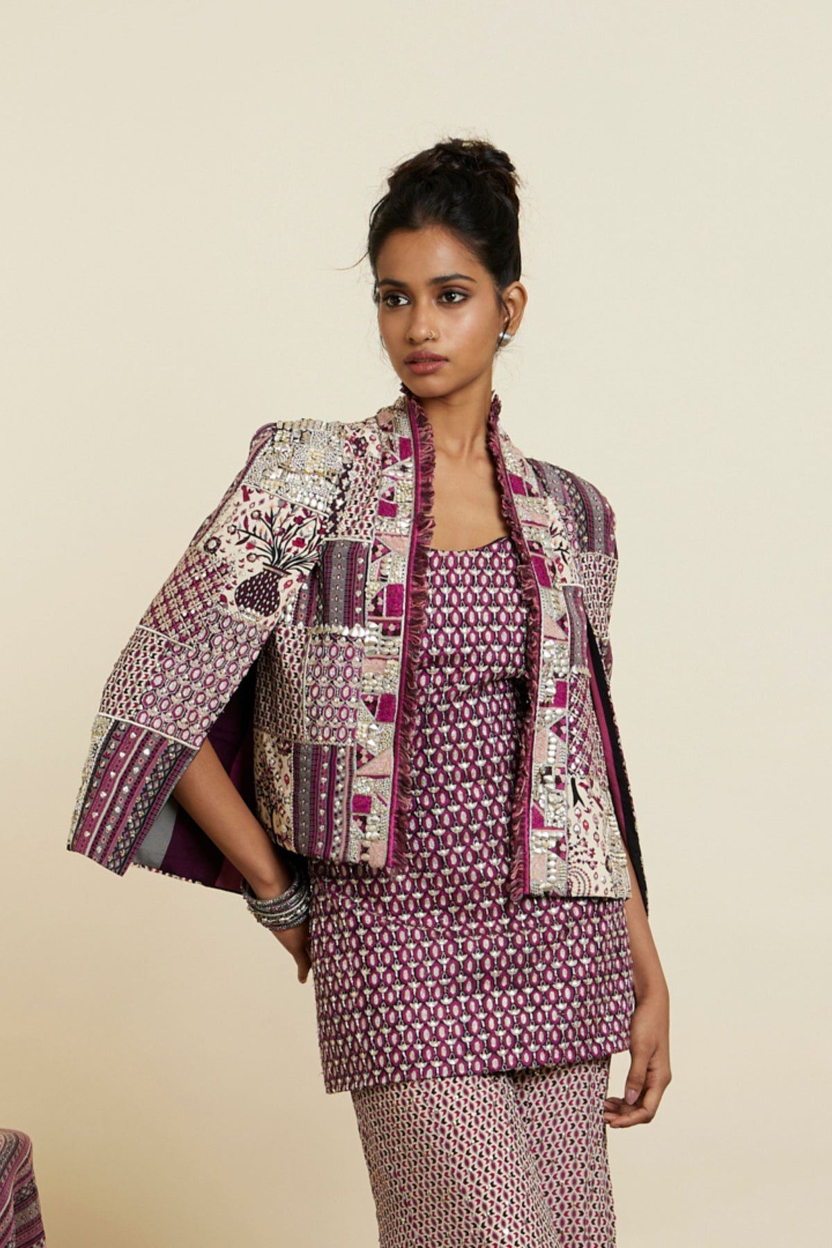 Merlot Patchwork Noor Jacket Set