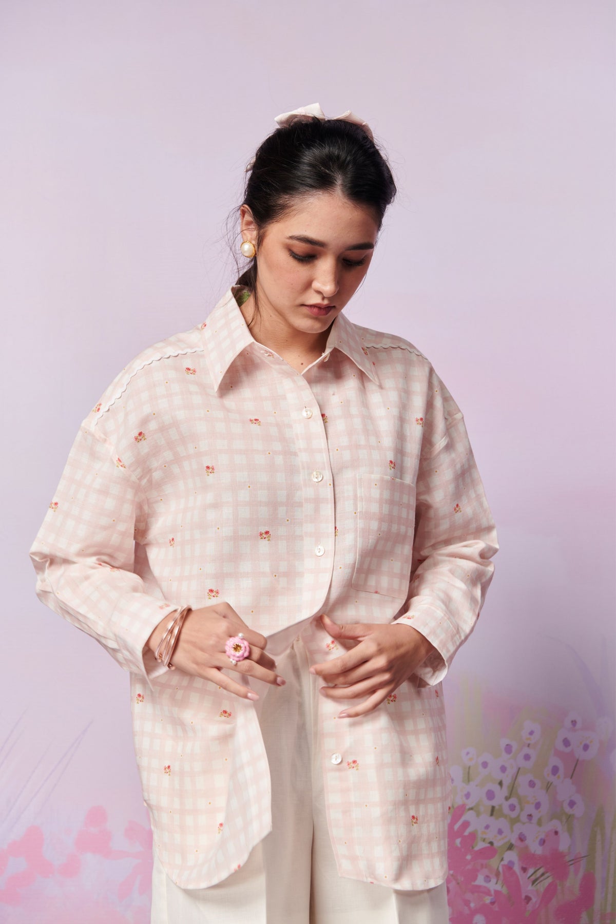 Blush Blossom Shirt and Trousers Co-ord Set