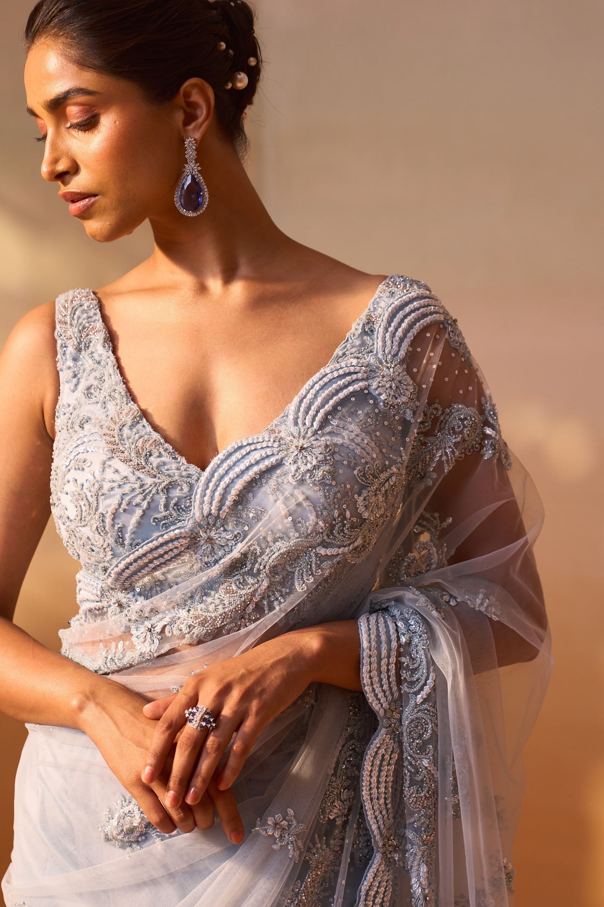 Powder Blue Saree