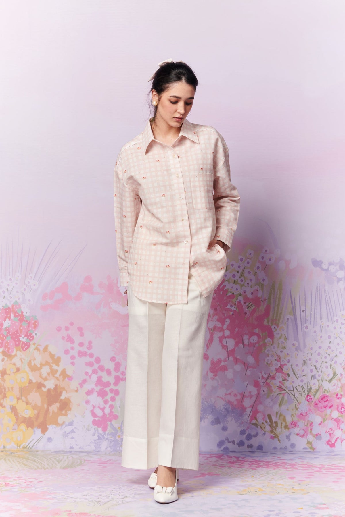 Blush Blossom Shirt and Trousers Co-ord Set