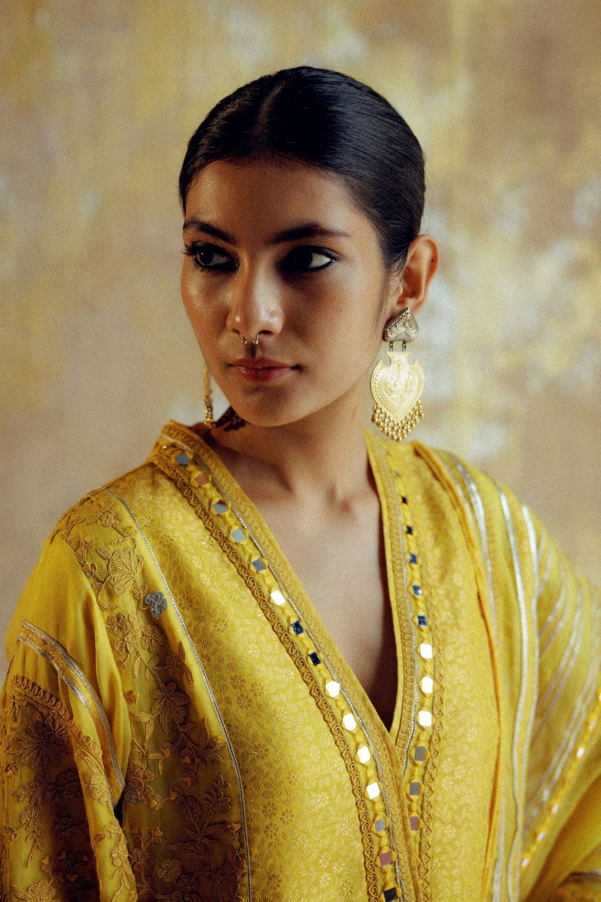 Yellow Tone A Line Kurta Set