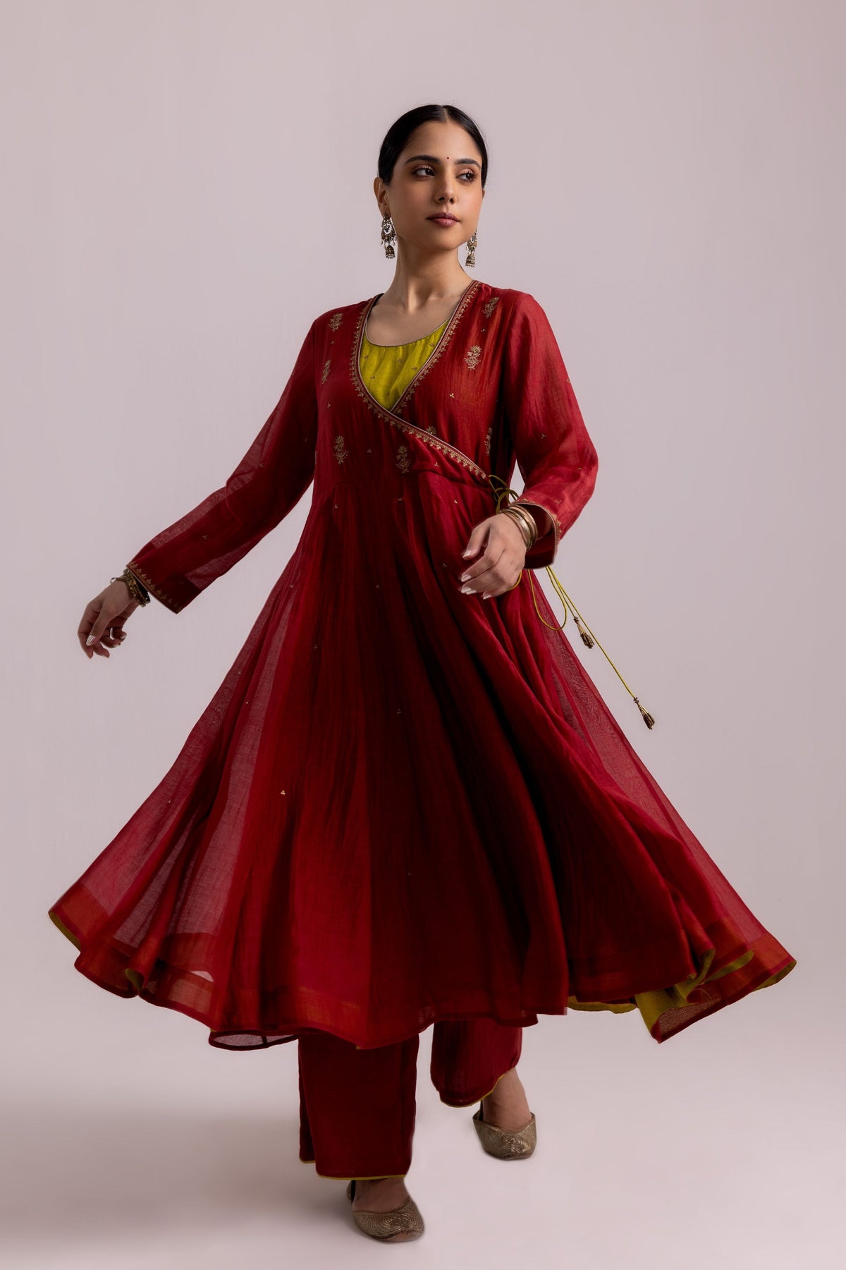 Ruhana Red Anarkali Set