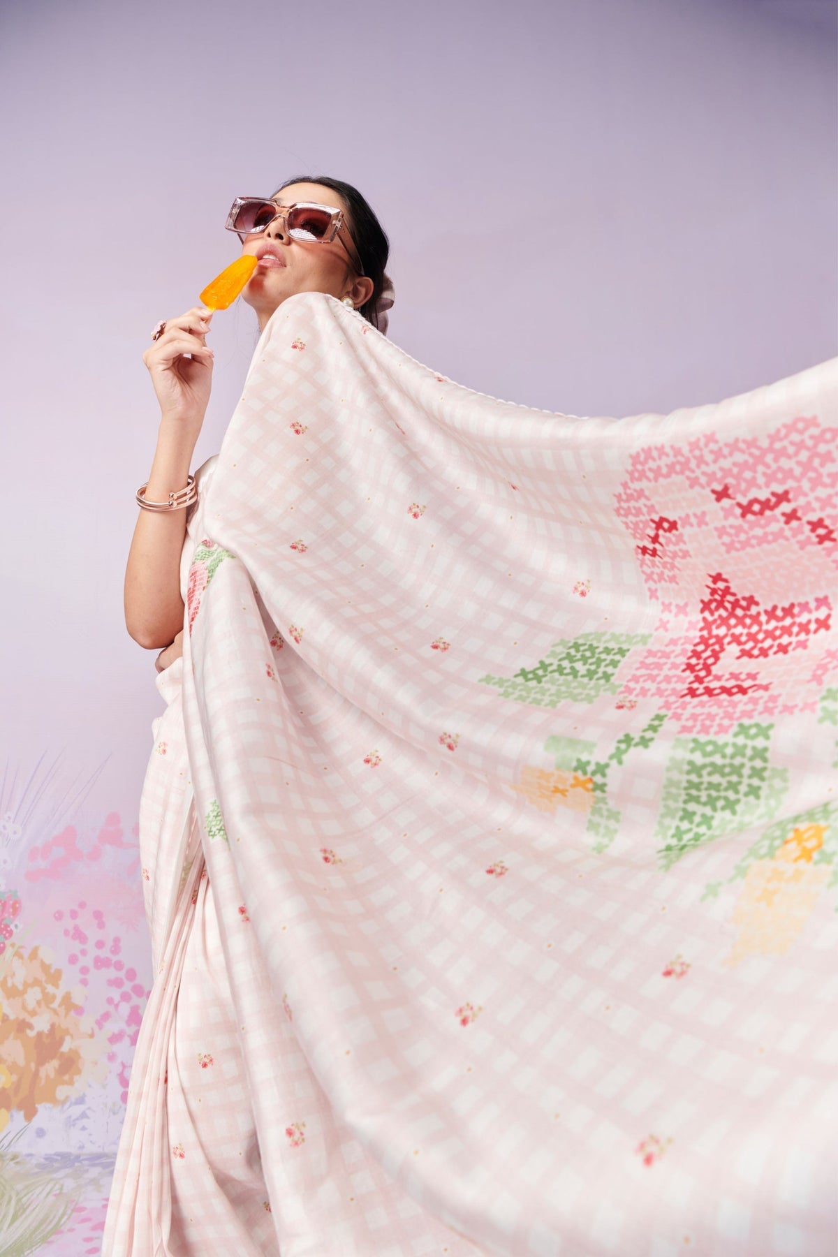 Blush Blossom Saree