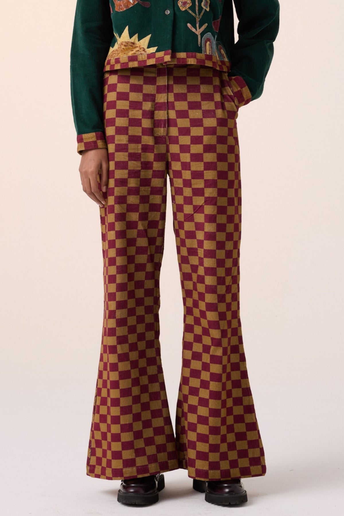 Olive Maroon 60&#39;s Pant