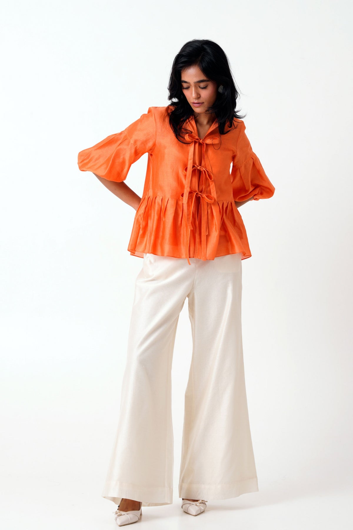 Sunset Orange Toni Peplum