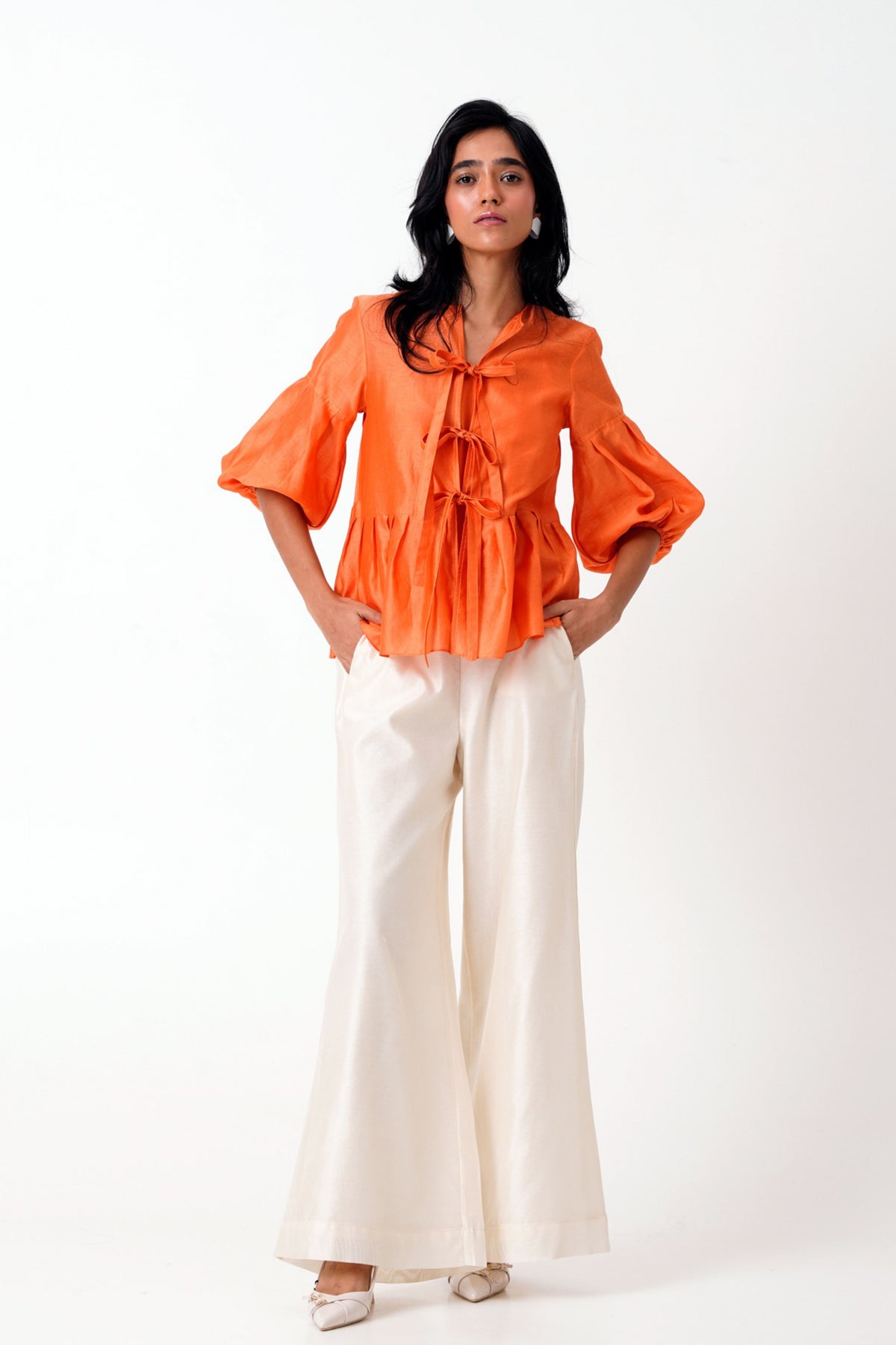 Sunset Orange Toni Peplum