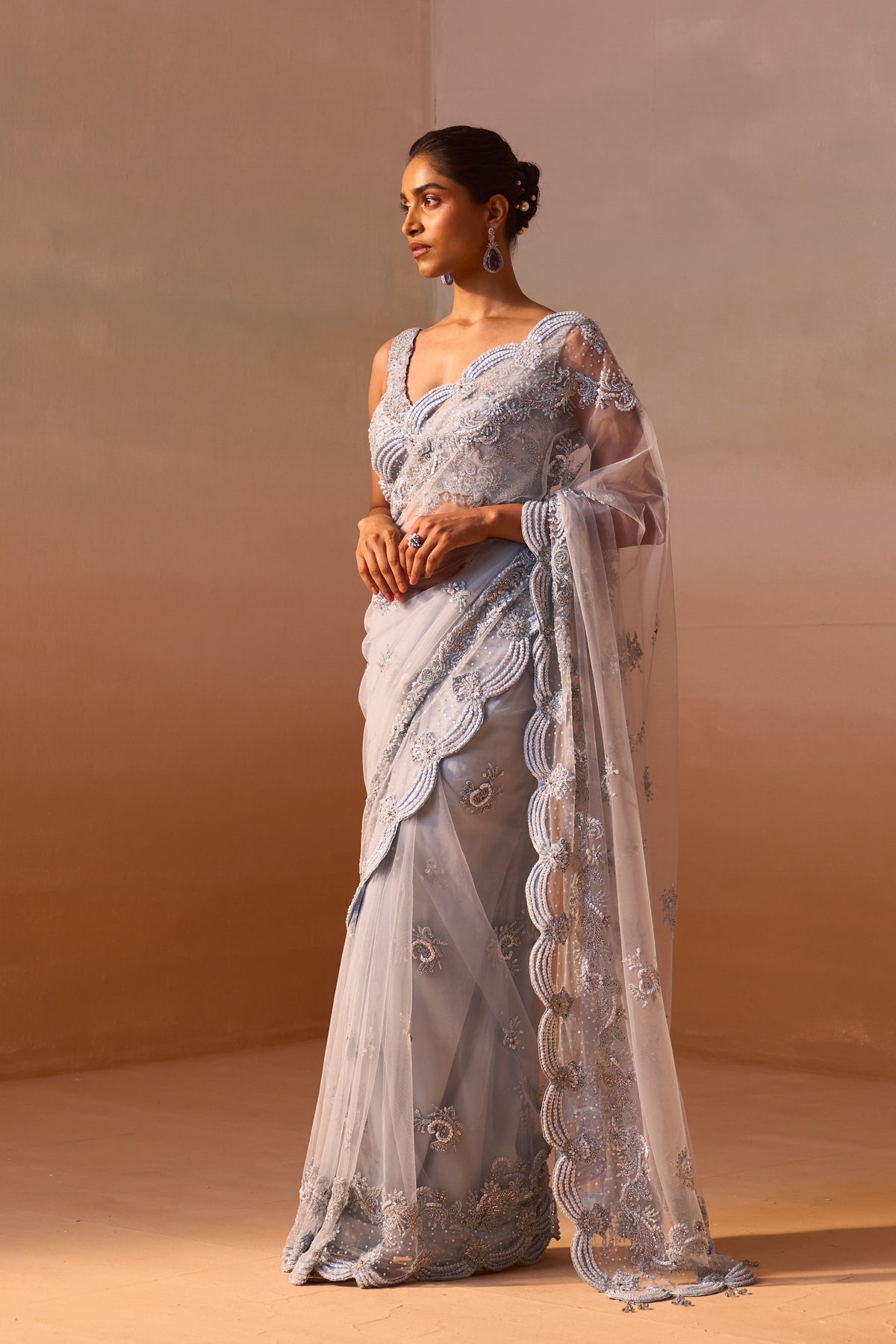 Powder Blue Saree