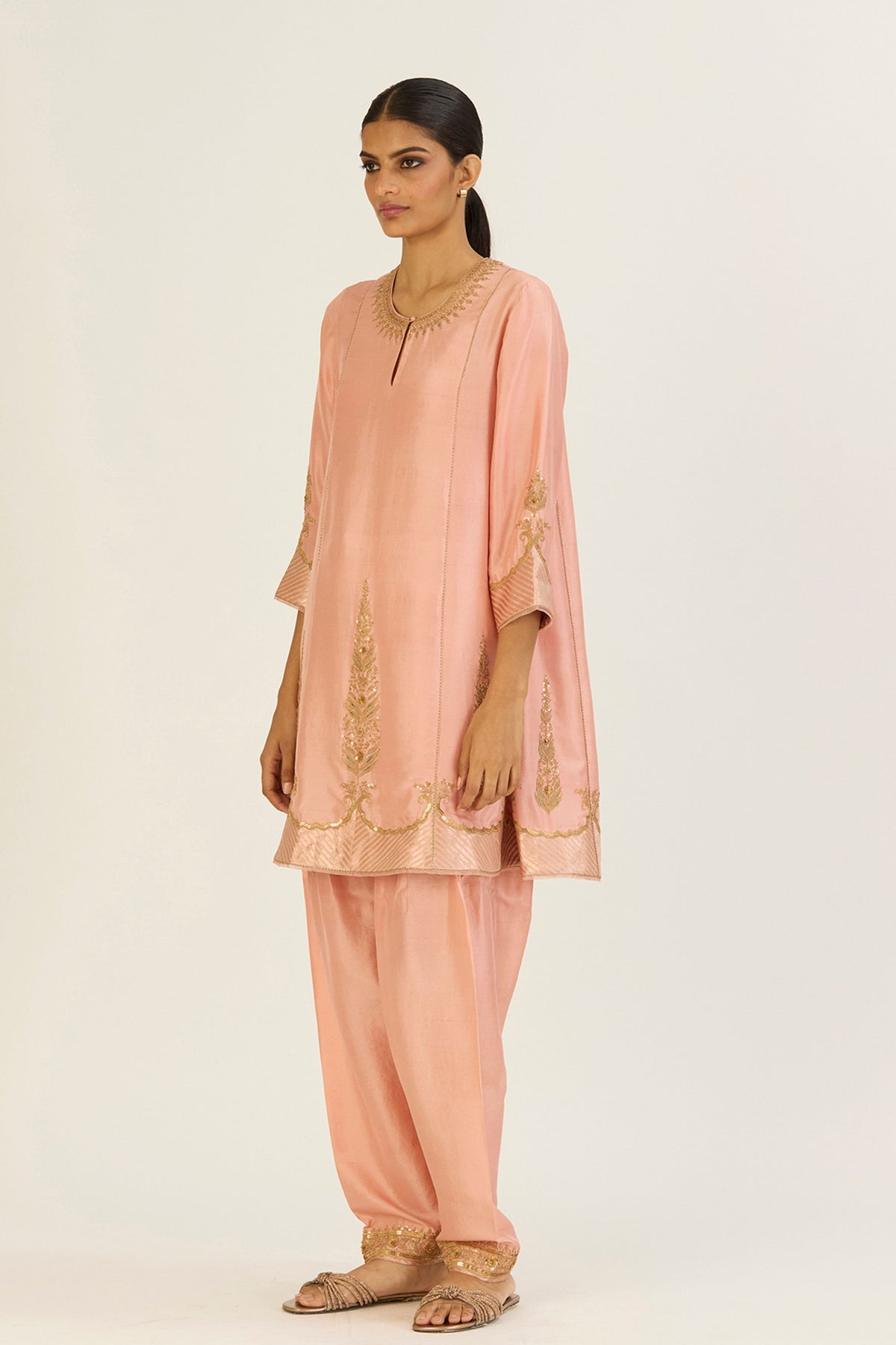 Salmon Pink Mehar Tunic and Pants