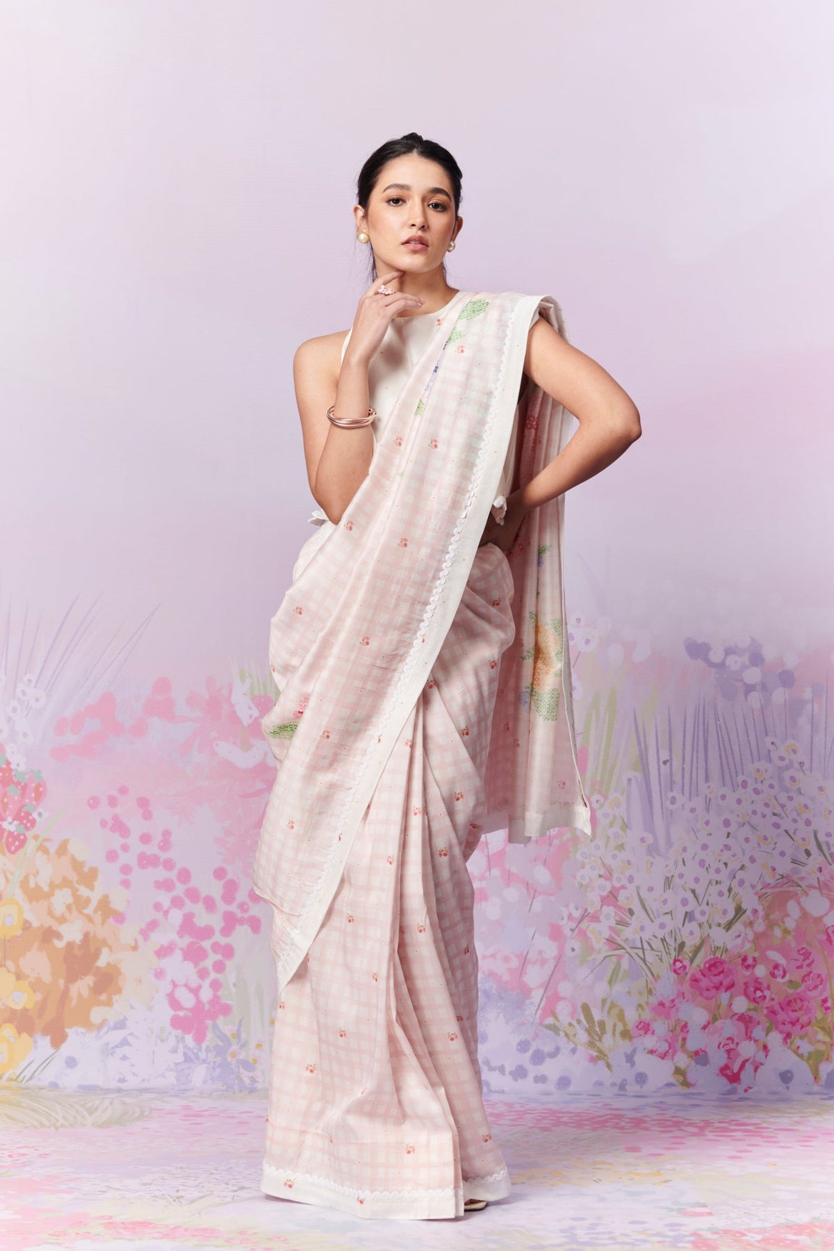 Blush Blossom Saree