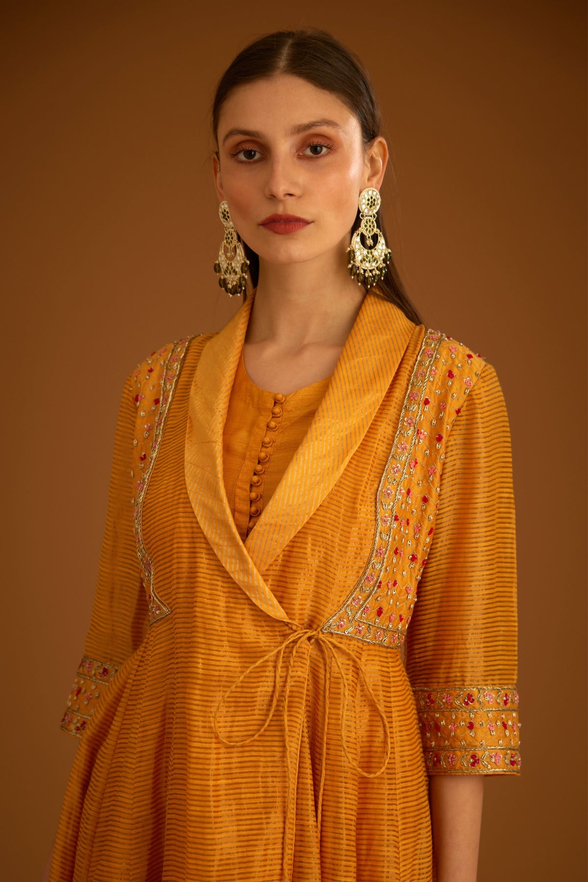 Mango yellow Anarkali set