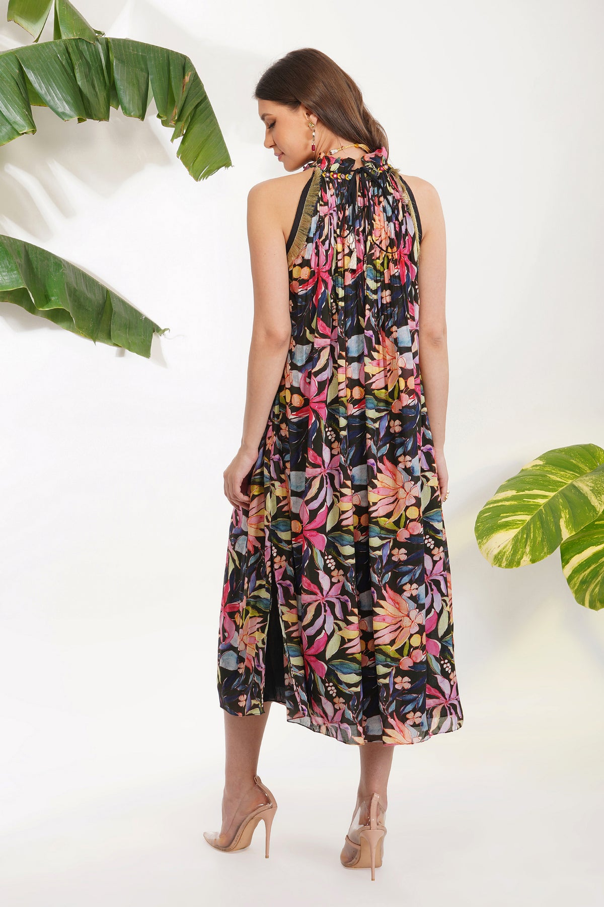 Tropical Flower Printed Dress