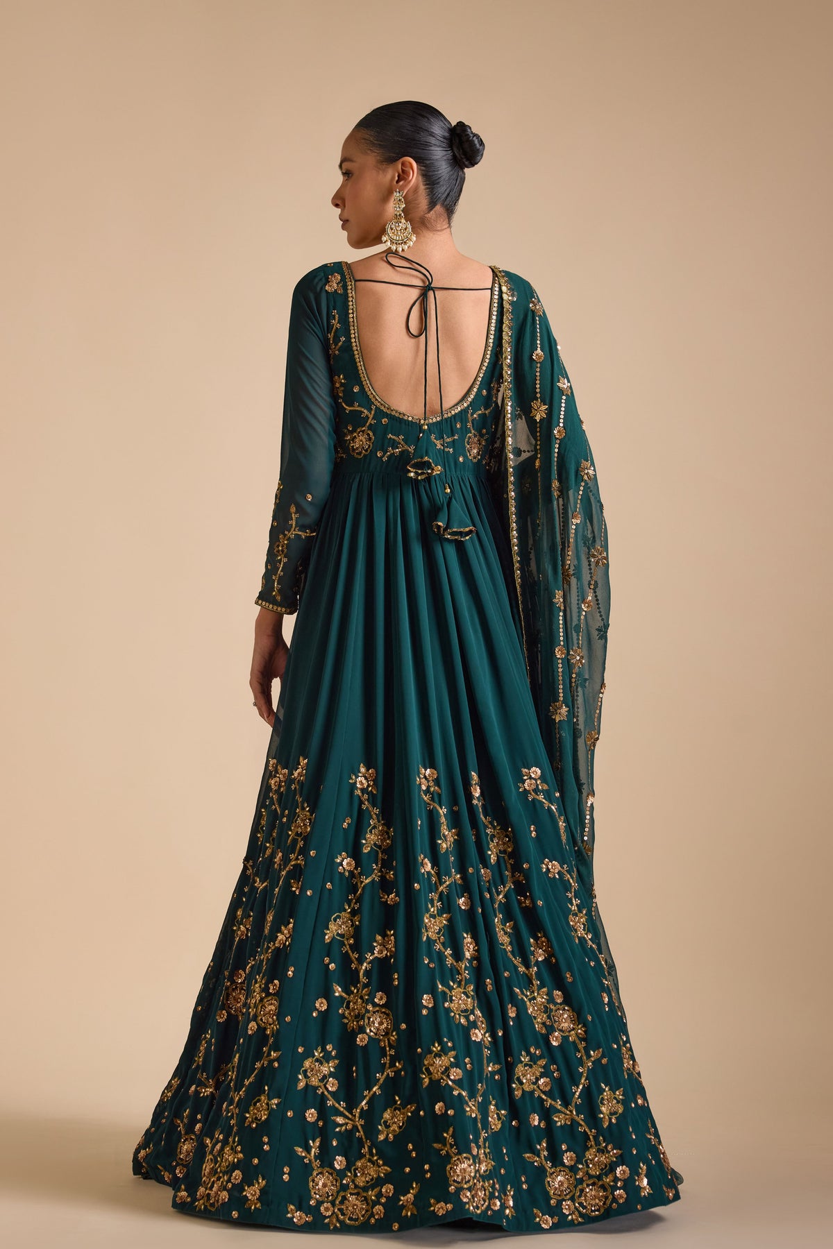 Emerald Green Anarkali Set