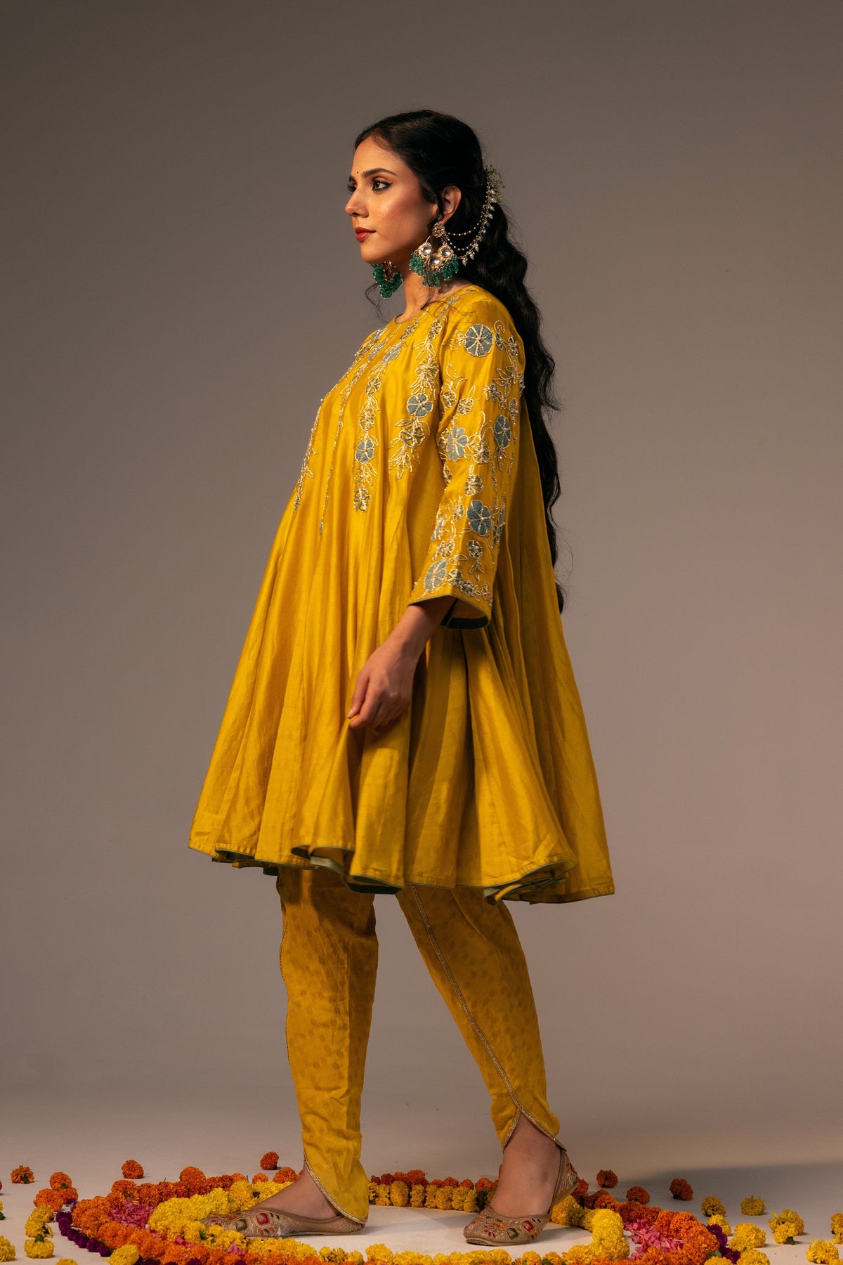 Yellow Anarkali Set