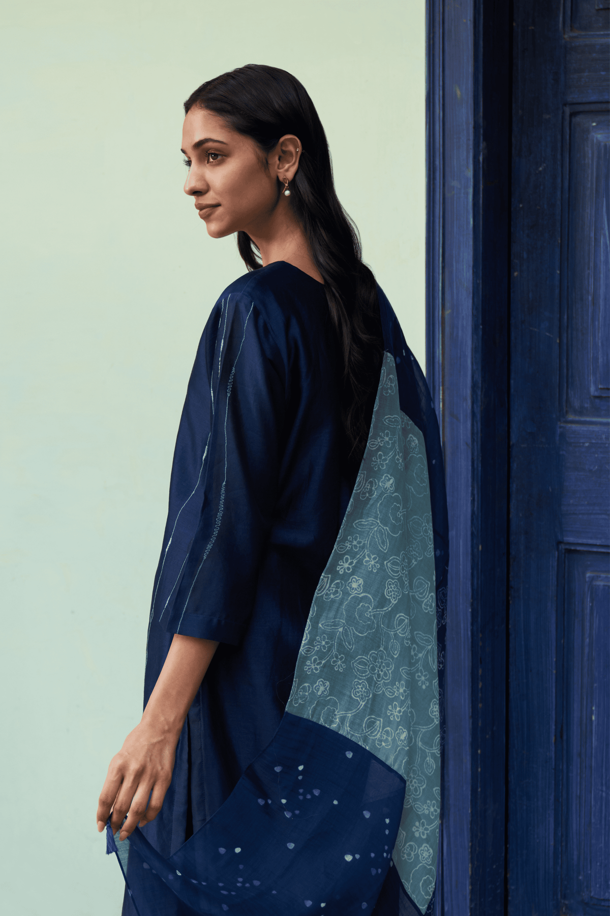 Indigo Printed Kurta Set