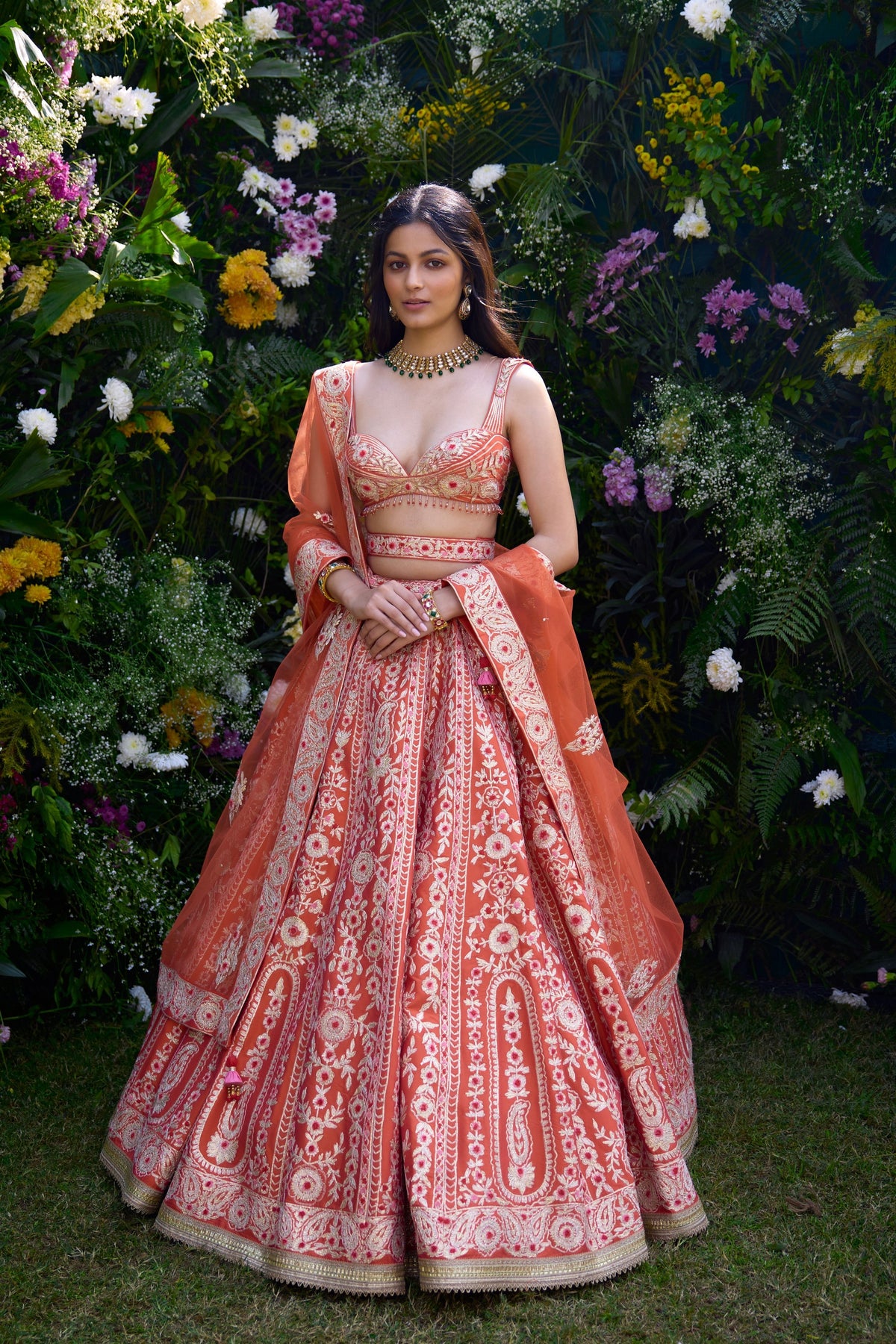 Vermillion Orange Lehenga Set