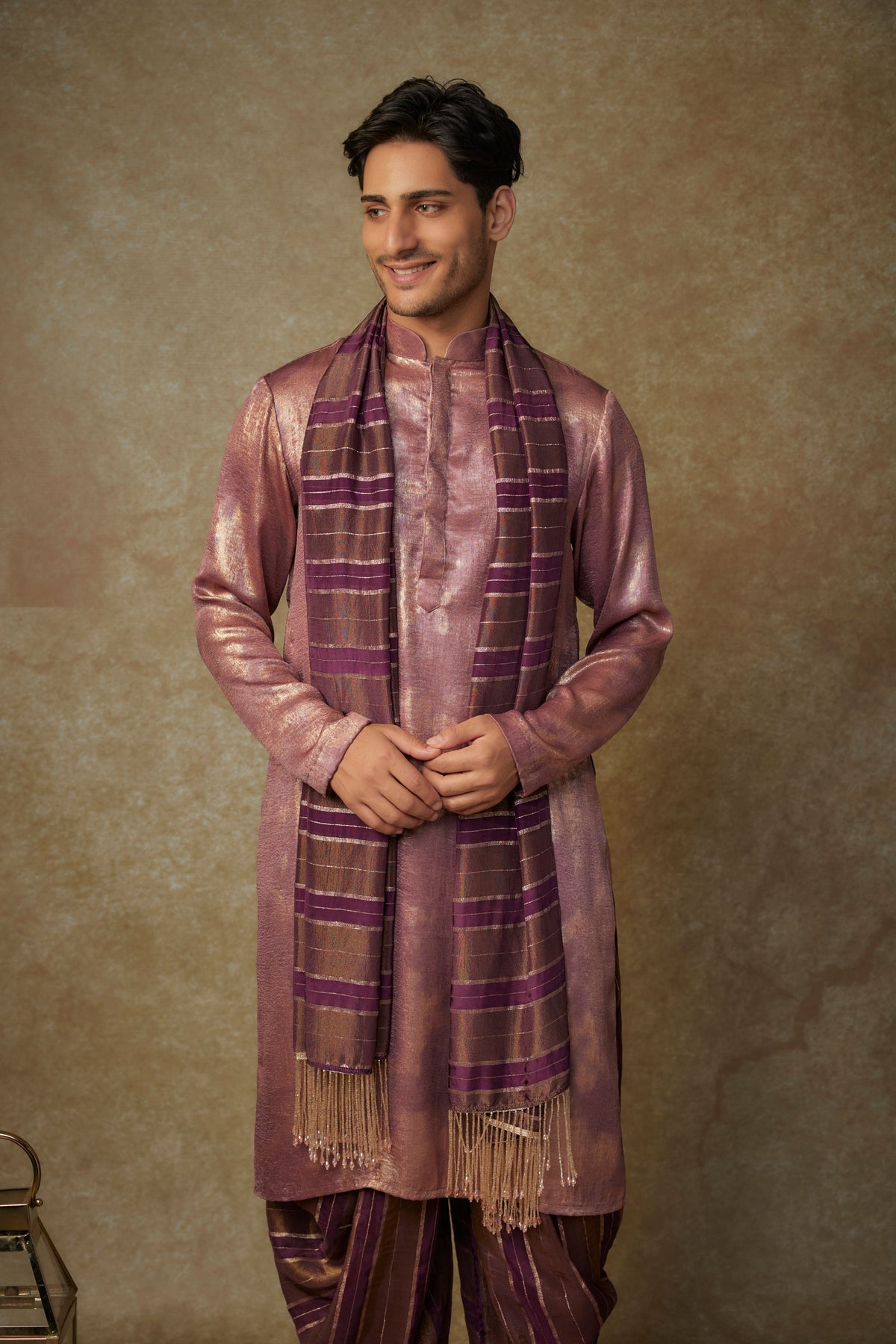 Wine Mens Kurta Set