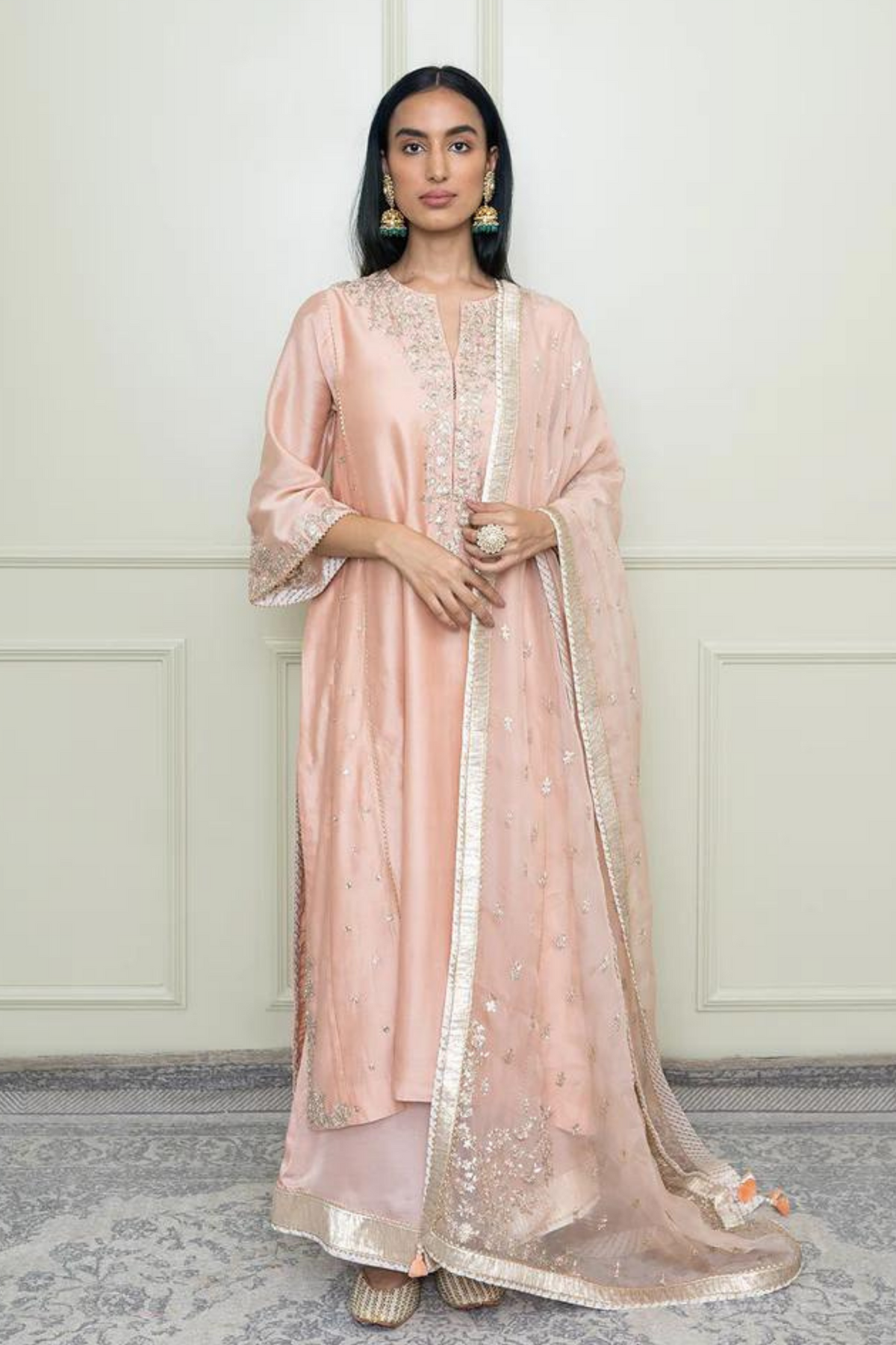 Pearl pink- basirah chauga set