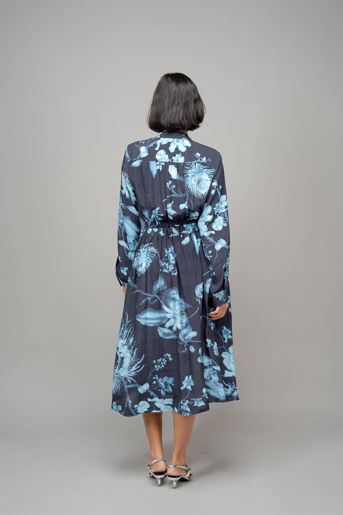 Garden Print Wrap Dress in Aurora Borealis