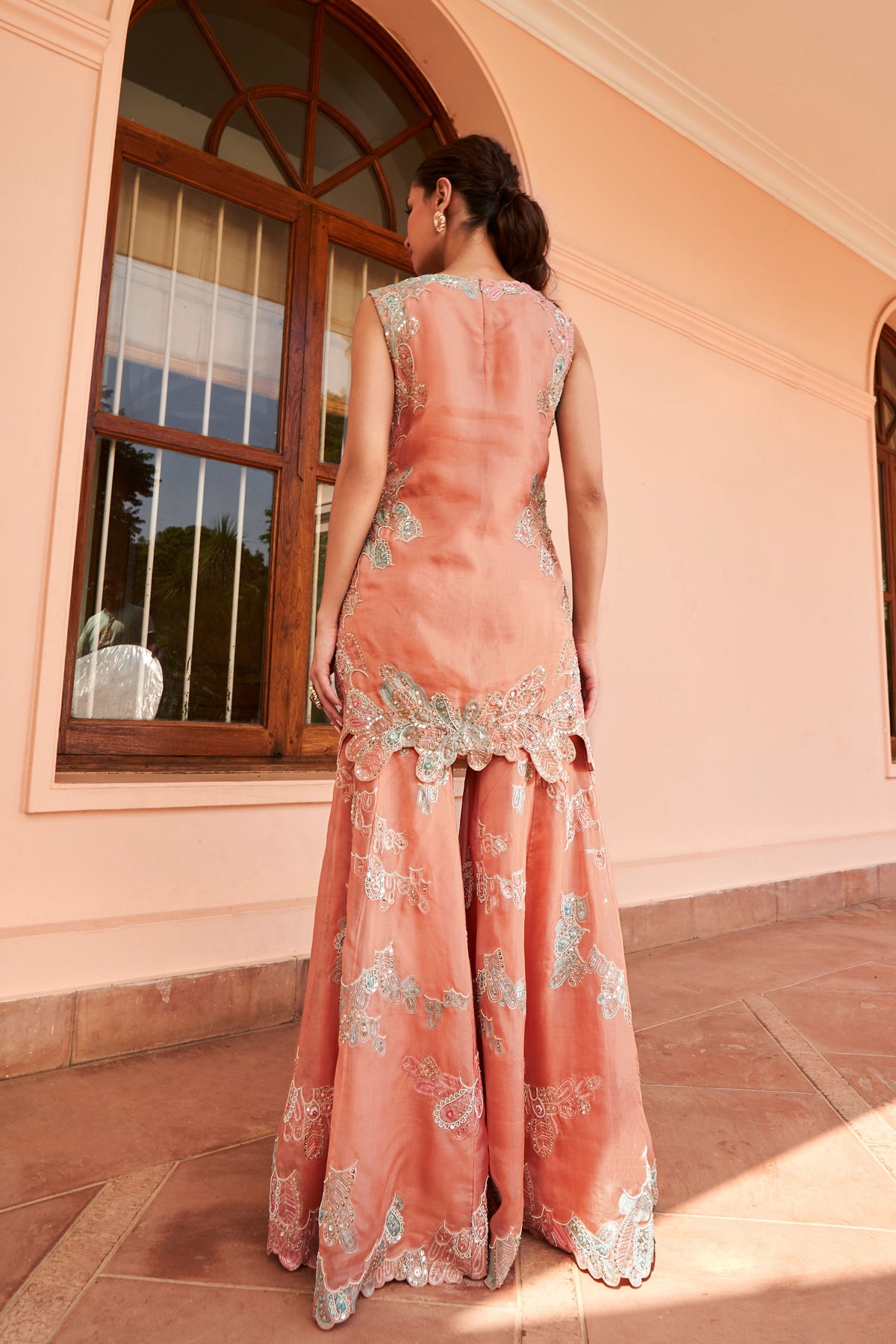 Coral Sharara Set