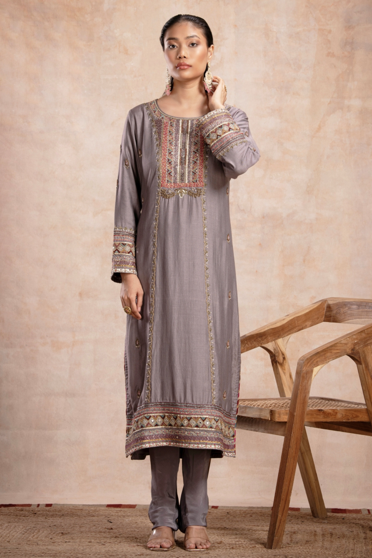 Rabia Straight Suit Set Saleti