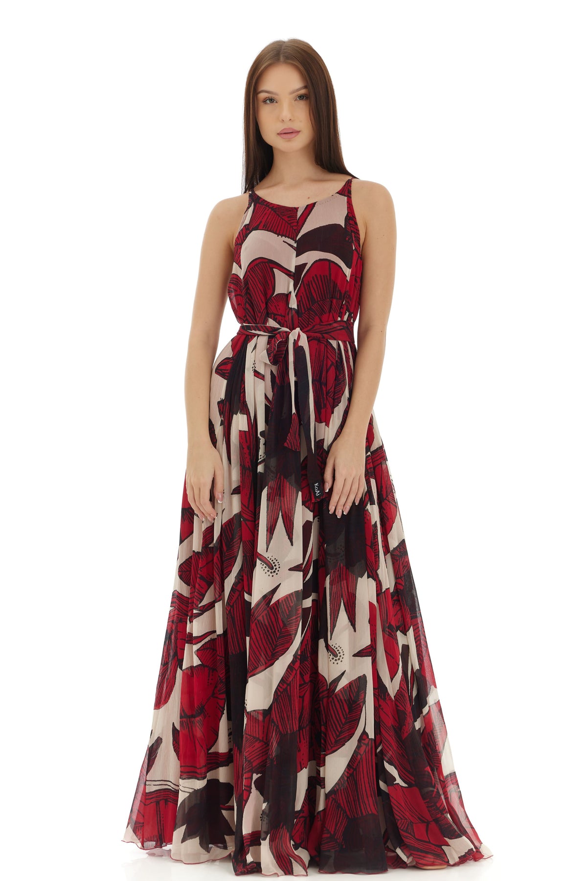 Offwhite and Red Long Dress