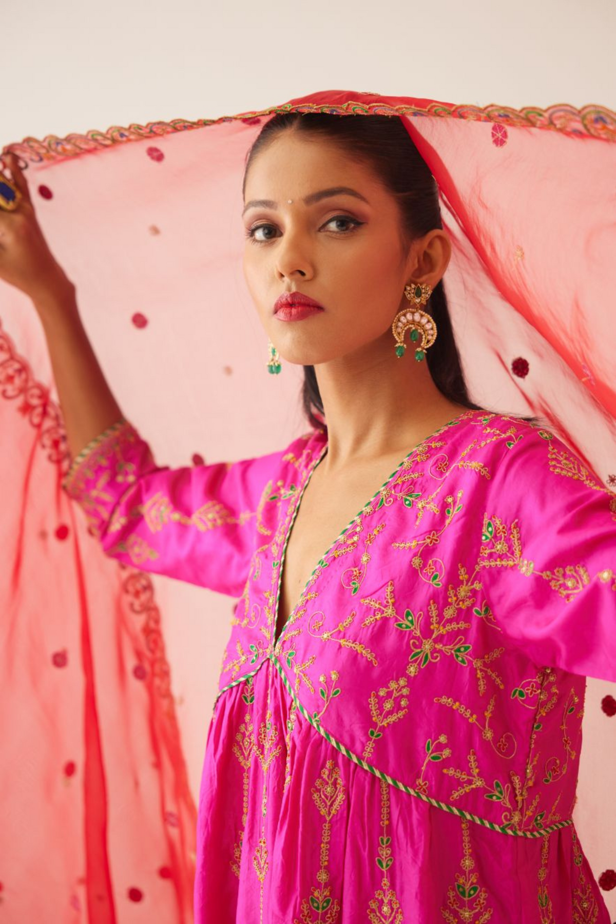 Fiji Fuchsia Silk Kurta Set