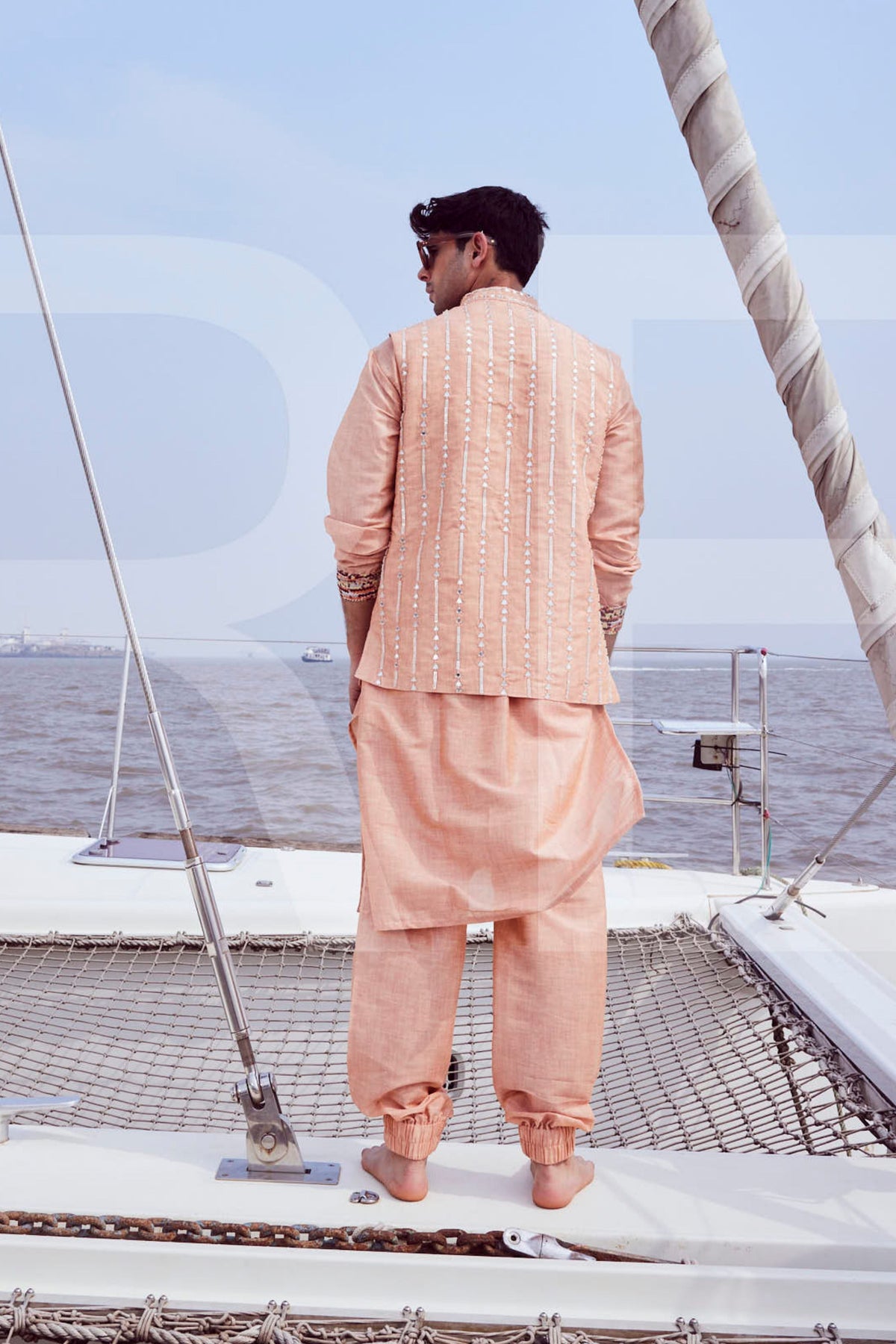 Embroidered Bundi With Kurta &amp; Jogger Pants