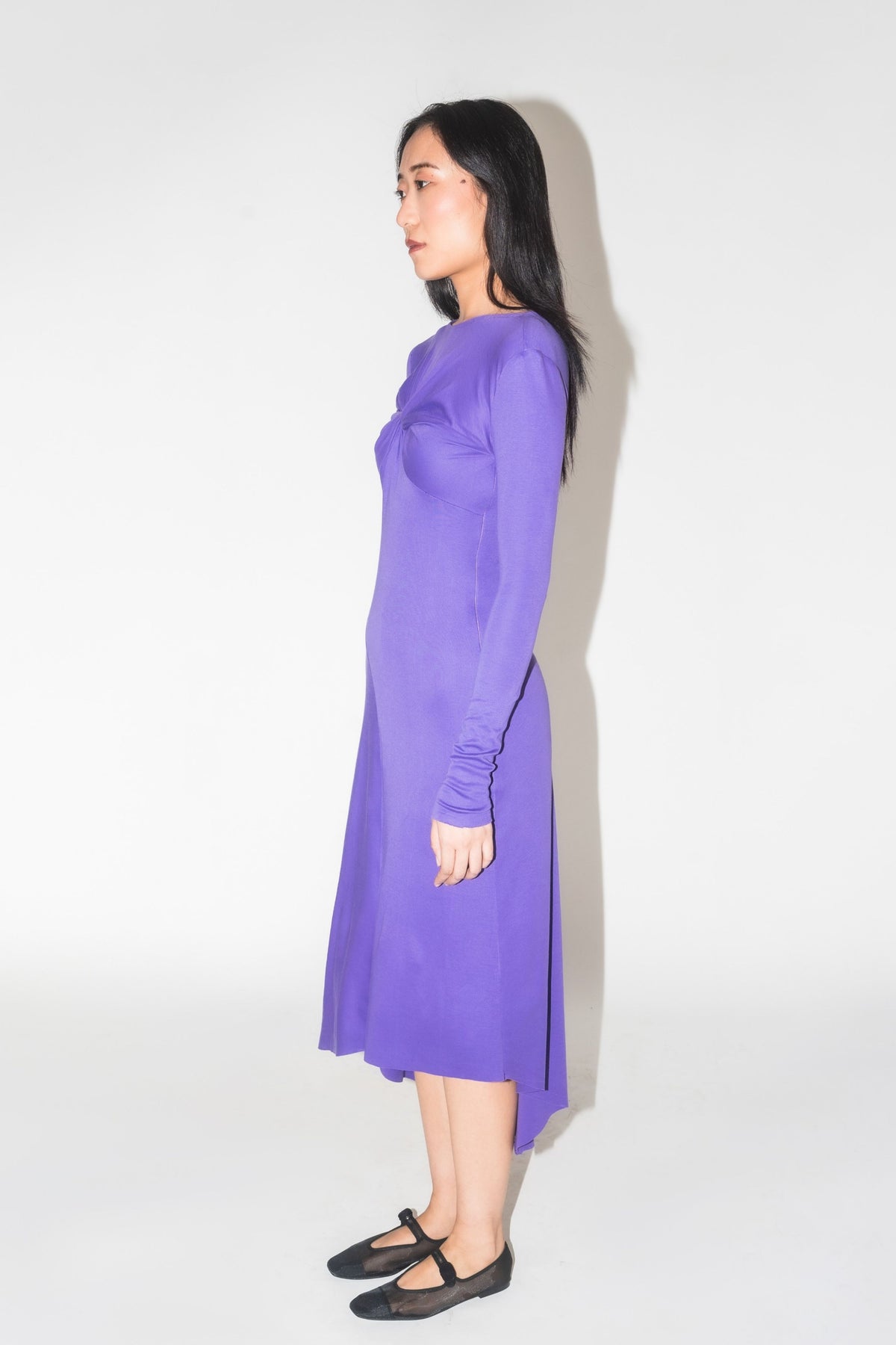 Iris Draped Purple Dress