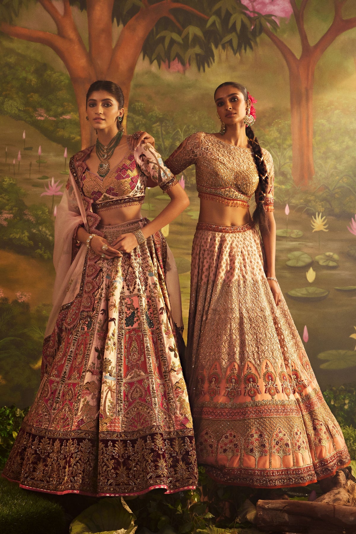 Golden Green Lehenga