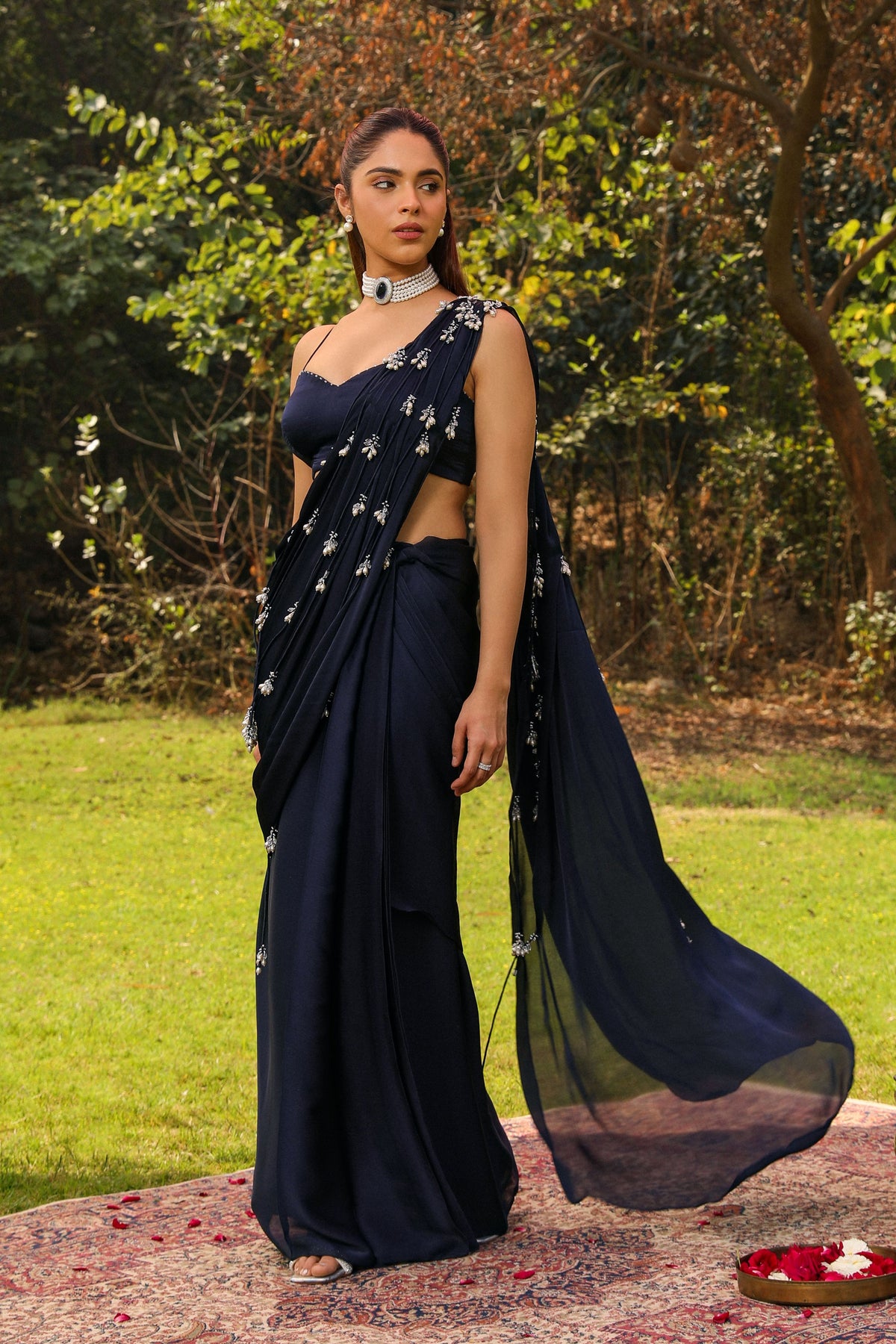 Mishri Navy Blue Drape Saree