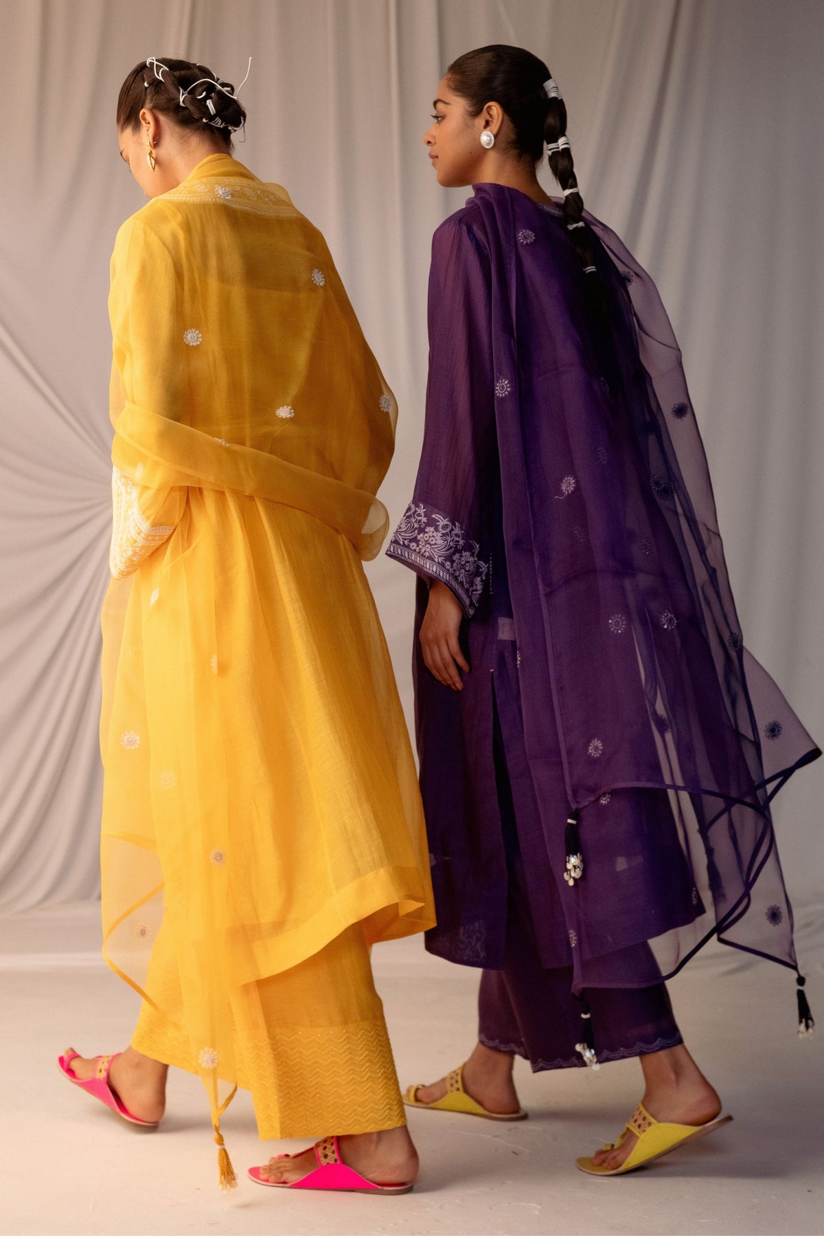 Grape Embroidered Tunic &amp; Trouser Set