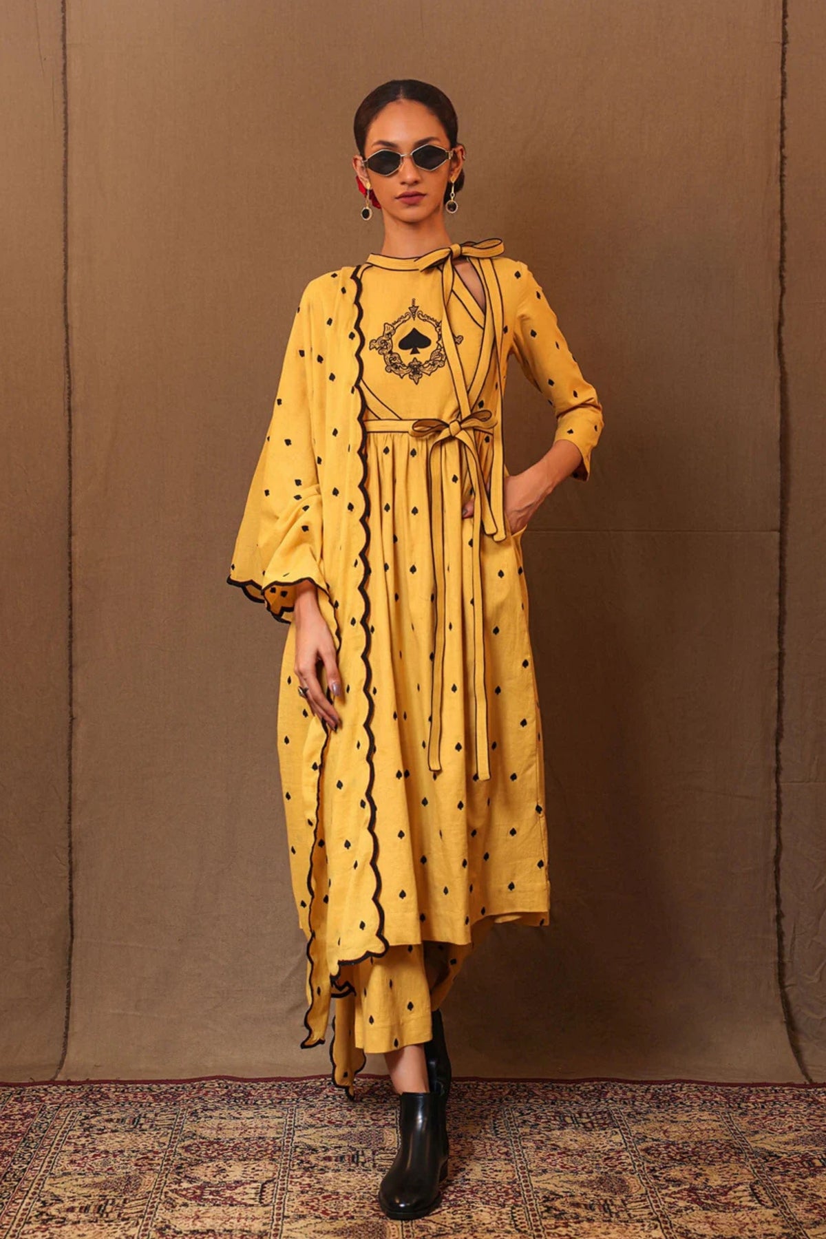 Mustard Rakha Kurta Set