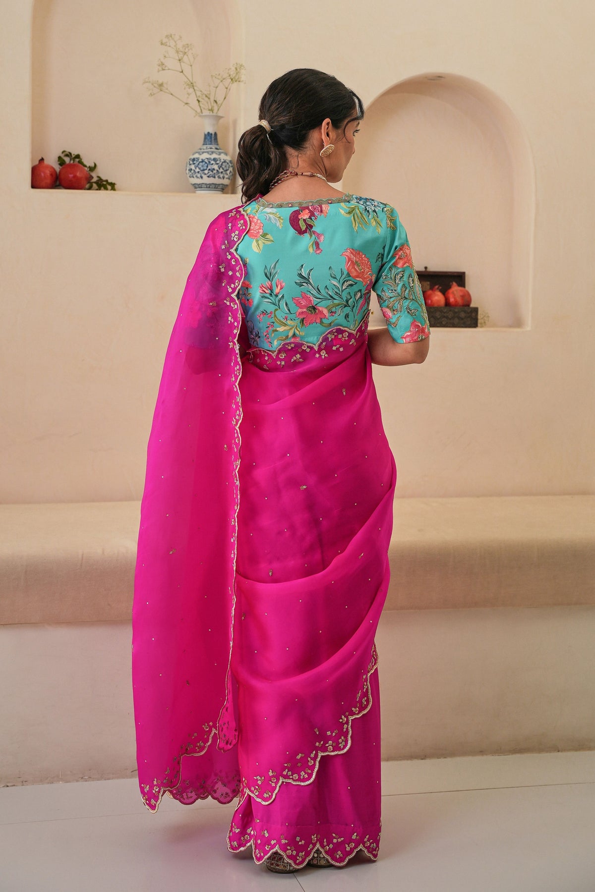 Nargis Saree Fiza Blouse in Magenta