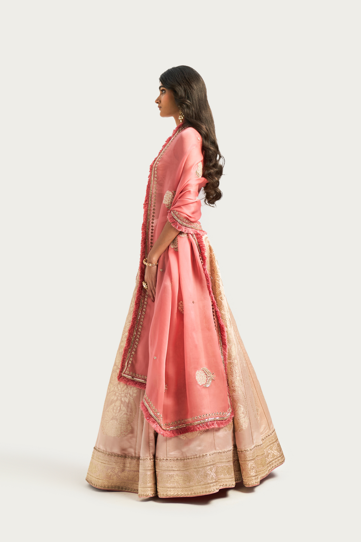 Zooni pale earth lehenga set