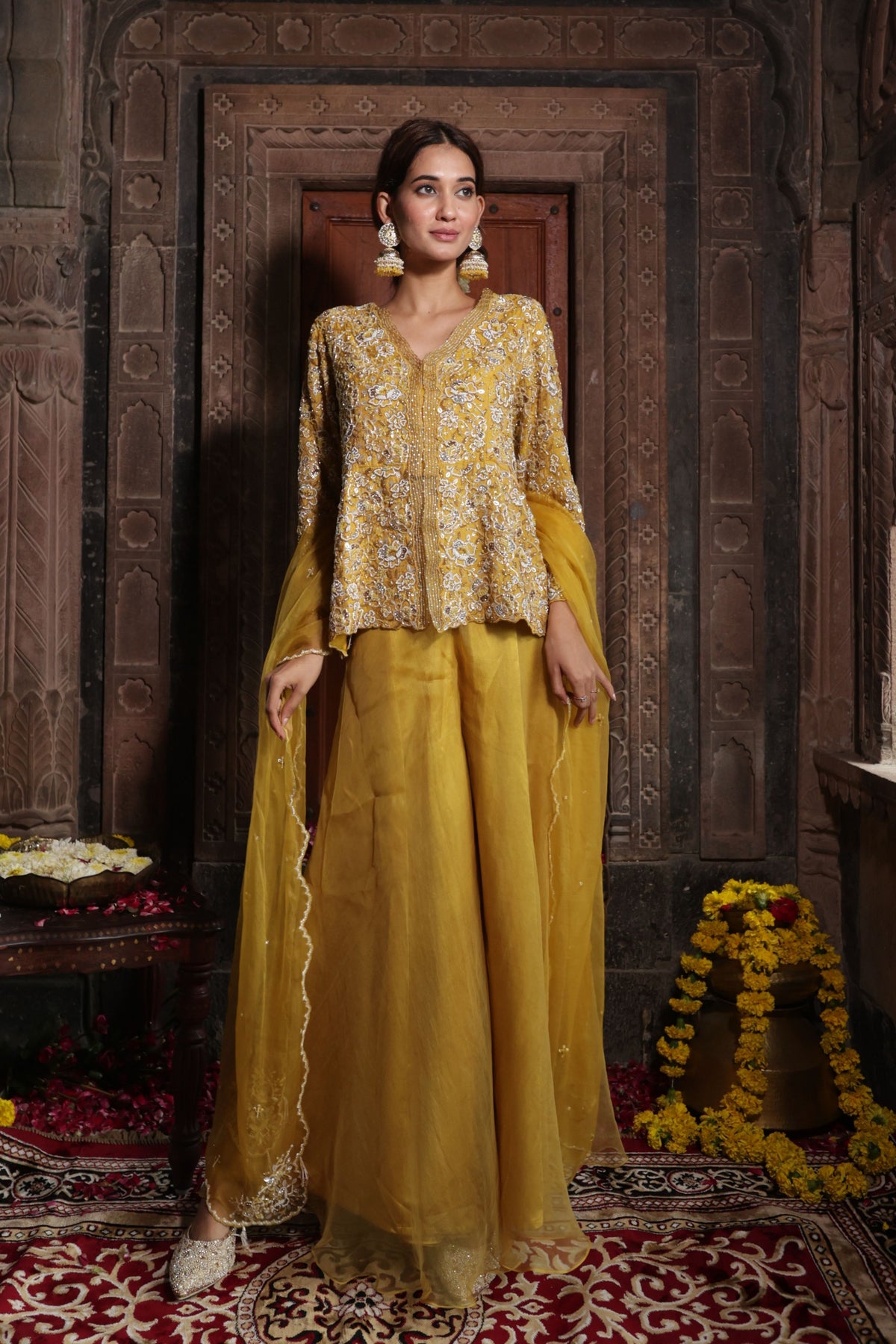 Yellow Sharara Set