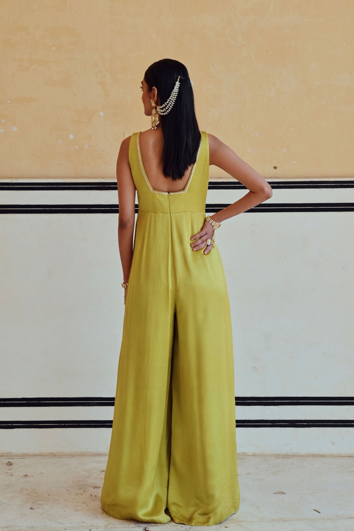 Lime Embroidered Jumpsuit