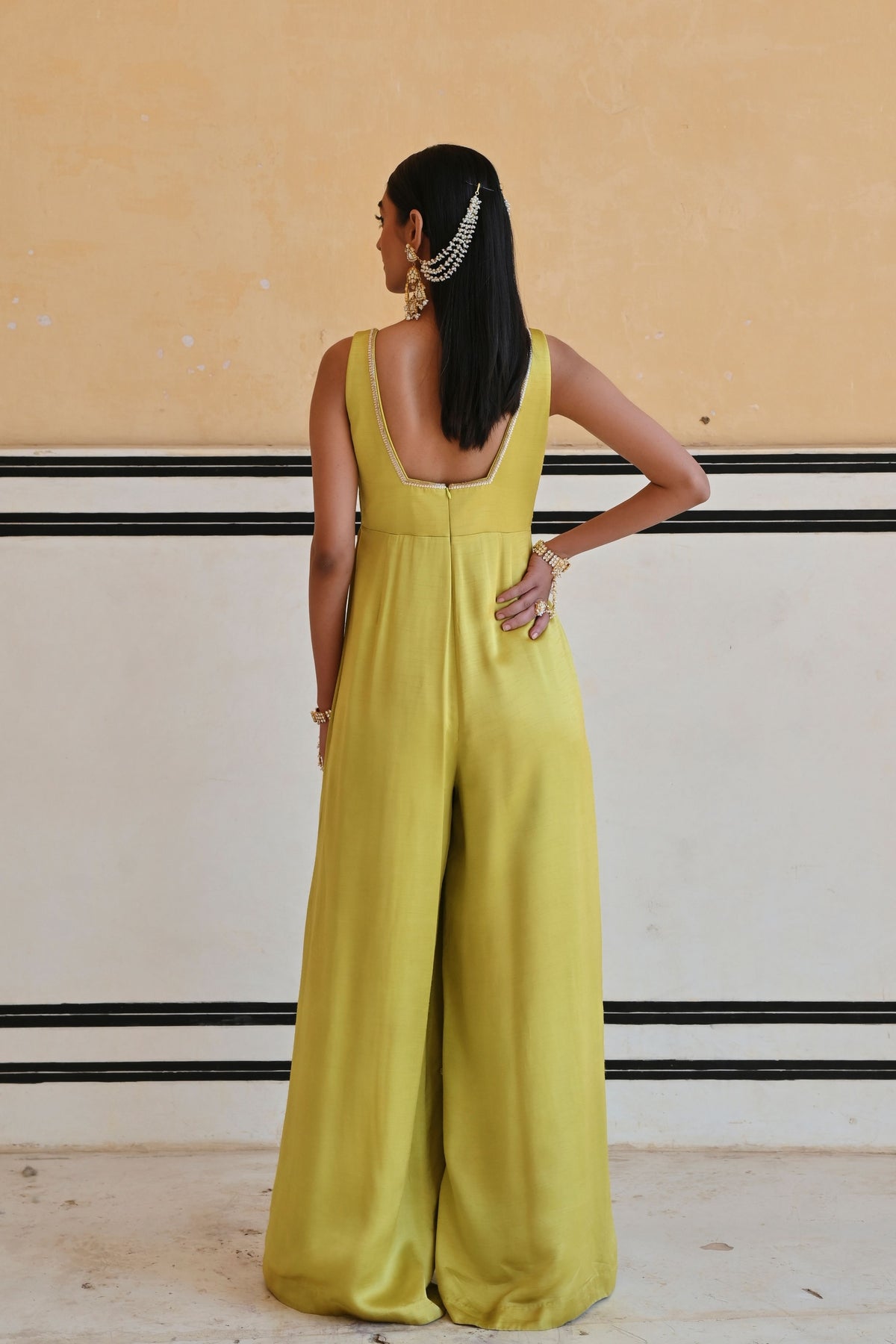 Lime Embroidered Jumpsuit