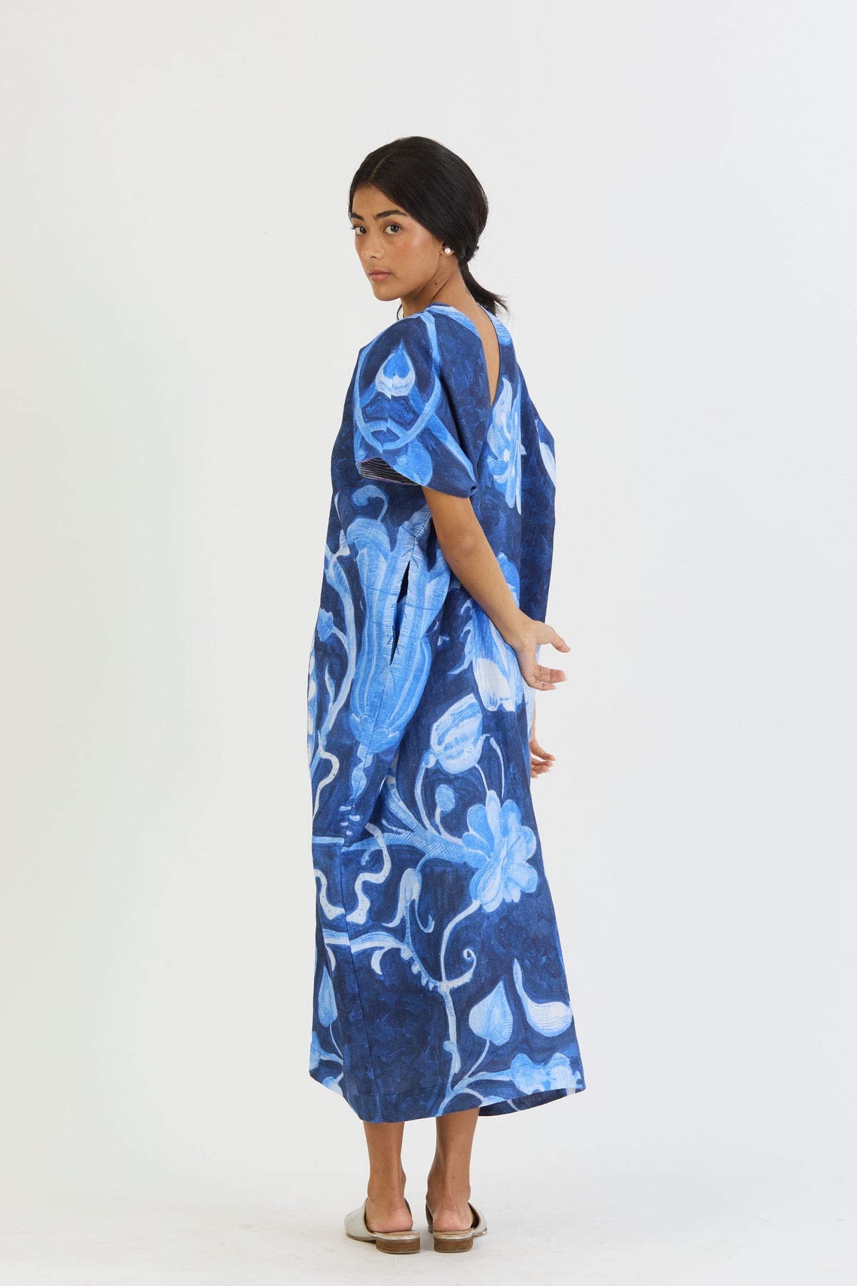 Bilberry Linen Kaftan Dress