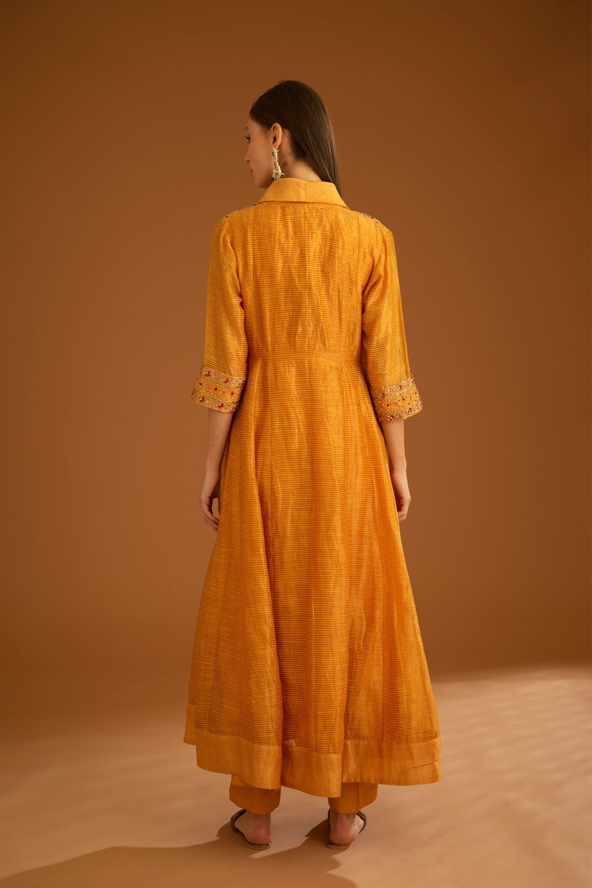 Mango yellow Anarkali set