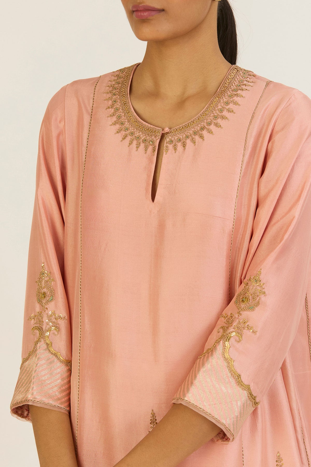 Salmon Pink Mehar Tunic and Pants